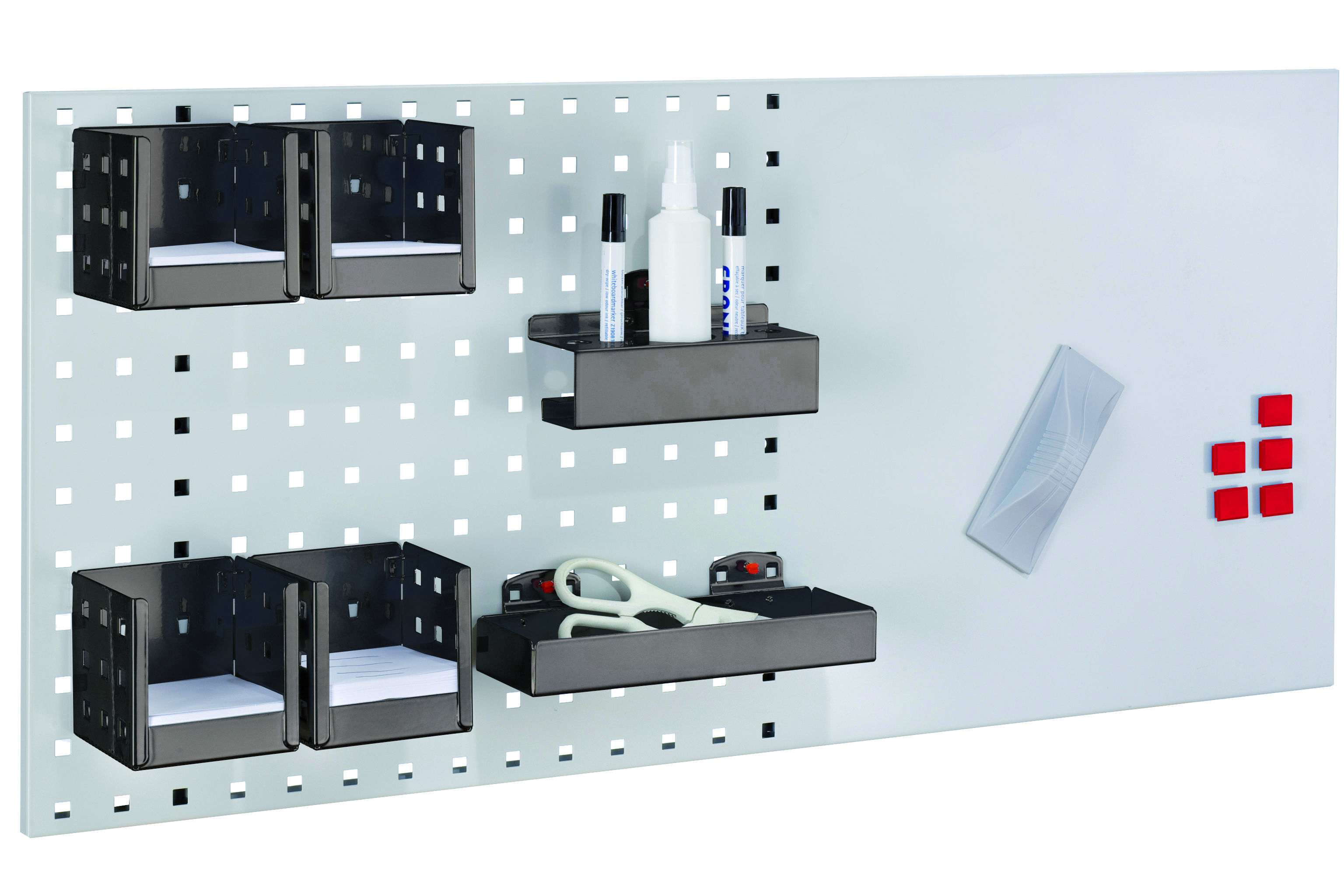 Das LogoChart Office Set 3 von RasterPlan bietet eine abwischbare, magnethaftende Planungsfläche in lichtgrau (RAL 7035) für vielseitige Büroanwendungen.