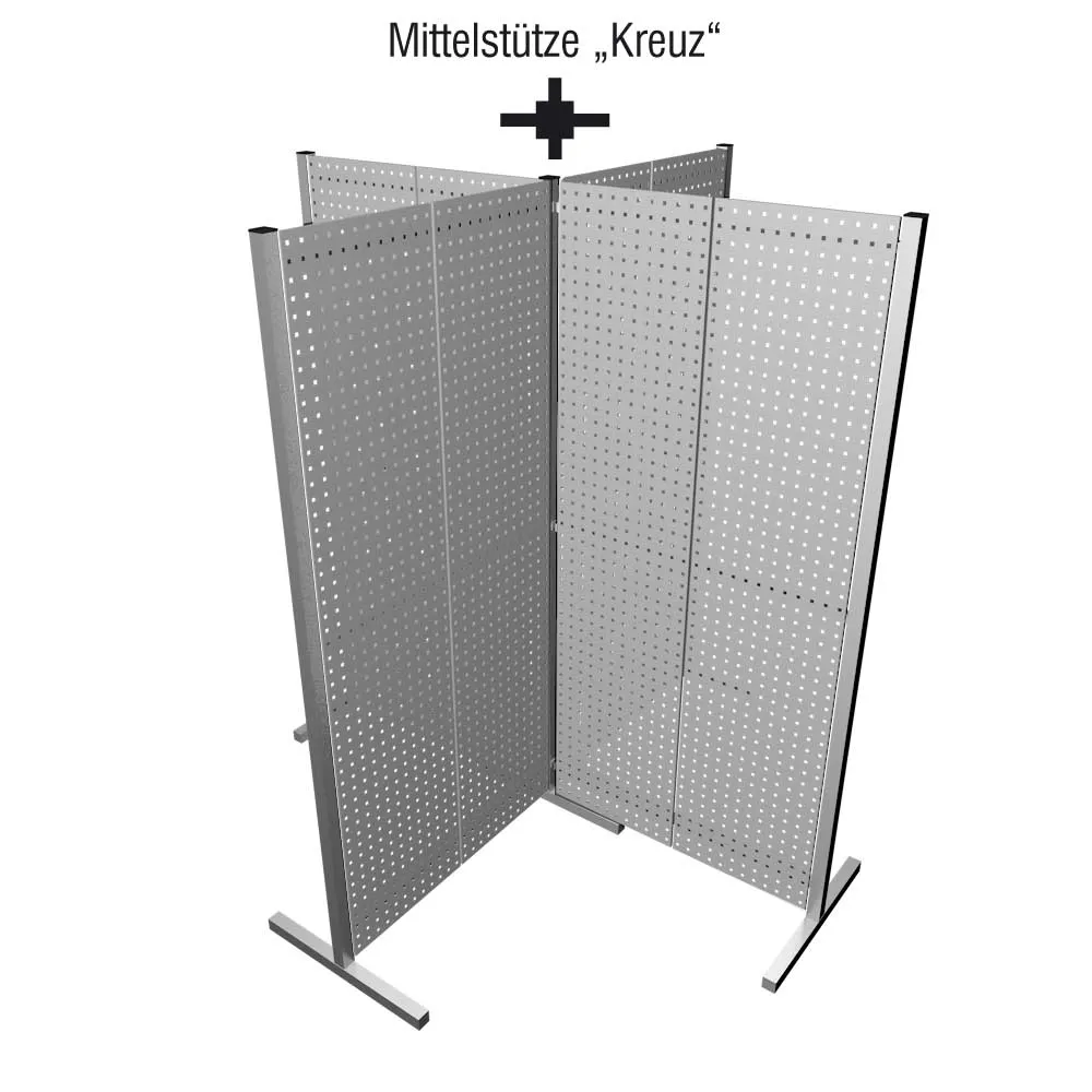Produktbild der Mittelst?tze Kreuz in Alufarbe von Kappes Systeme GmbH: Flexibel, langlebig und ?sthetisch f?r individuelle Trennwandl?sungen.