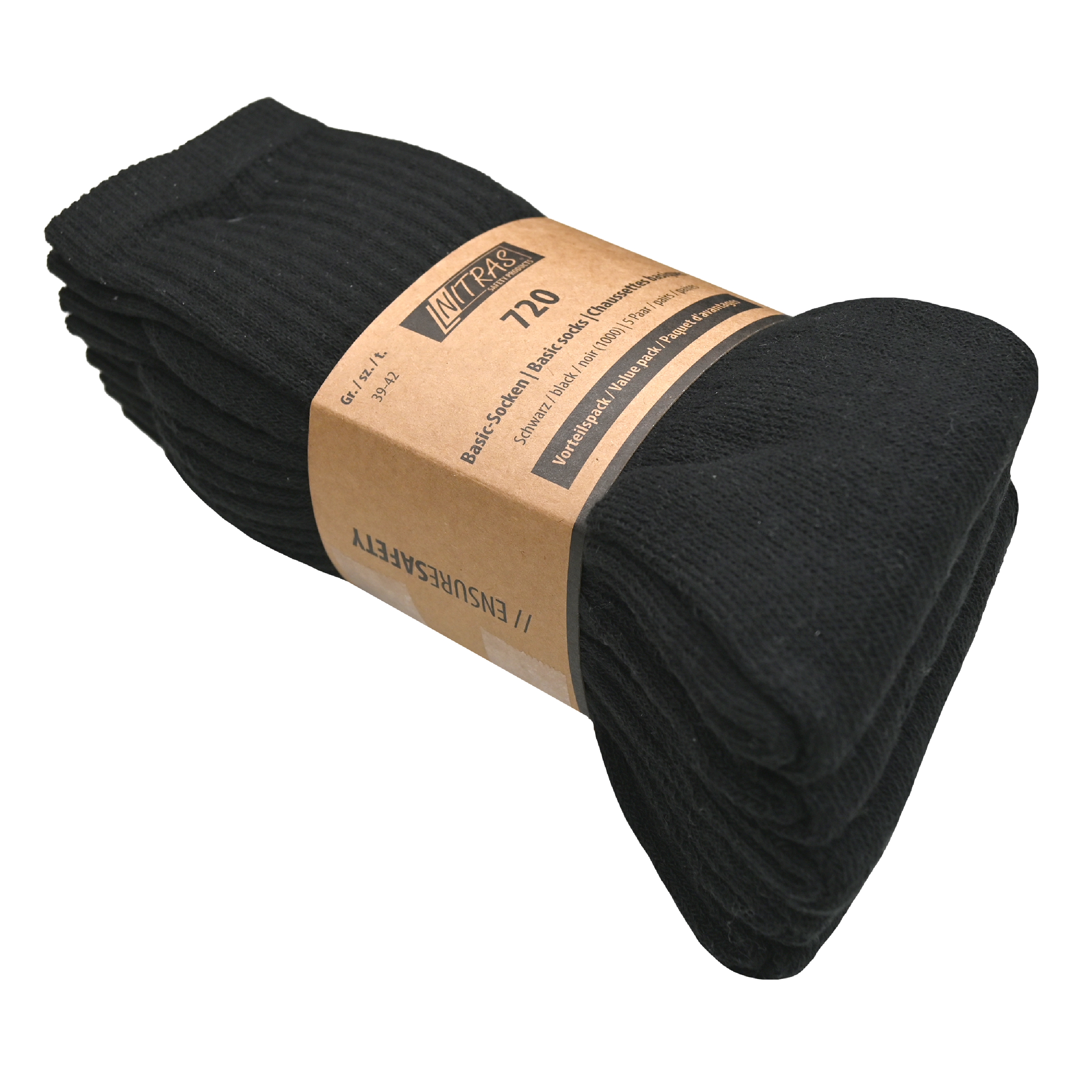 NITRAS Basic- Socken, Baumwolle/ Polyester/ Elasthan, schwarz