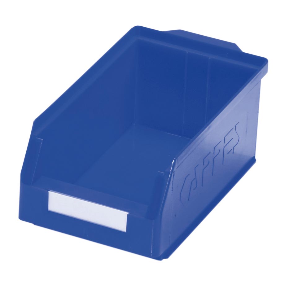 ®RasterPlan Lagersichtkasten Größe 4 Mit großer Griffmulde hinten Blau L 350 mm x B 200 mm x H 150 mm