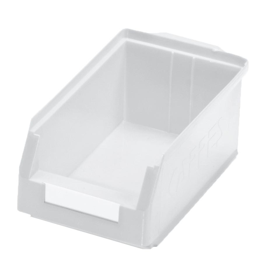 Der ®RasterPlan Lagersichtkasten Gr. 4 von Kappes Systeme: robustes Polyethylen, ergonomische Griffmulden, stapelbar, lebensmittelecht, ideal für Lagerung und Transport.