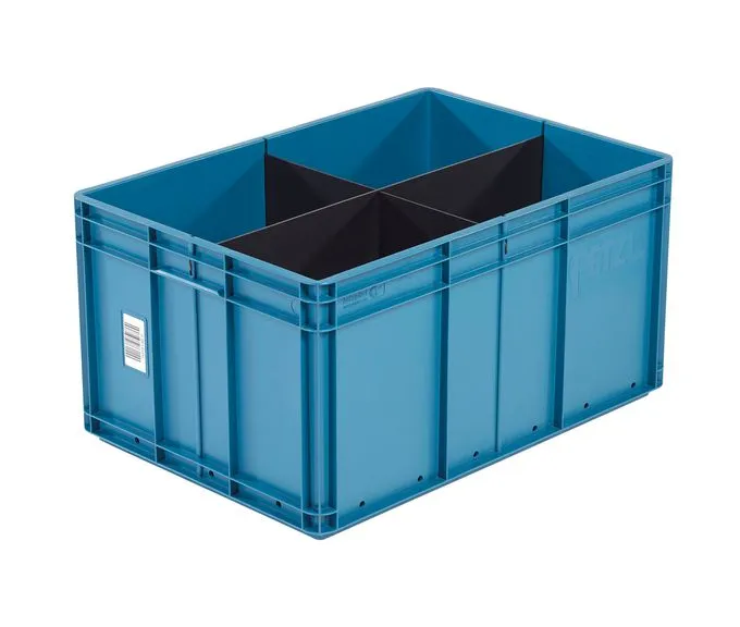 Der Bekuplast Kunststoffbehälter (650x450x335 mm) bietet mit Sandwichboden und geschlossenen Seiten stabilen Schutz und einfache Handhabung für Lager und Transport.