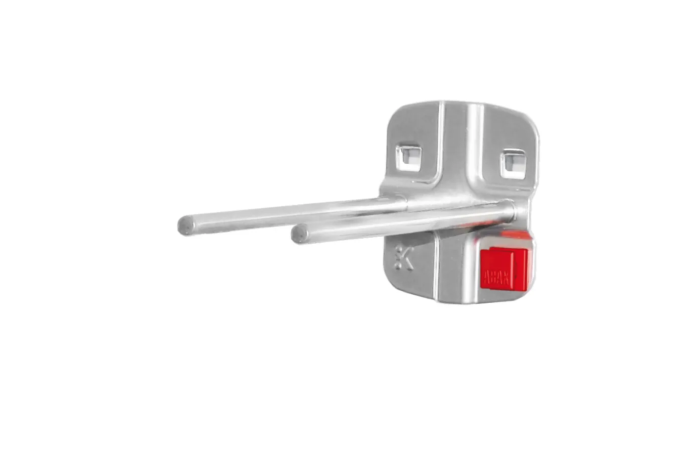 Produktbild des ABAX? Doppelter Werkzeughalter: 100 mm langer, alufarbener Halter mit werkzeugloser Montage, ideal f?r flexible und sichere Industrieanwendungen.