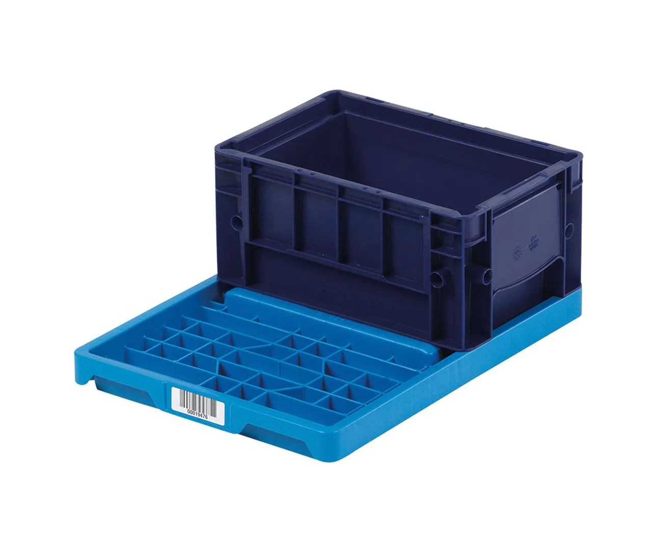 Blaues Tray von Bekuplast, 400x300x40 mm, leicht und robust, ideal f?r Transport und Lagerung kleiner Gegenst?nde, langlebig und in auff?lligem Blau.