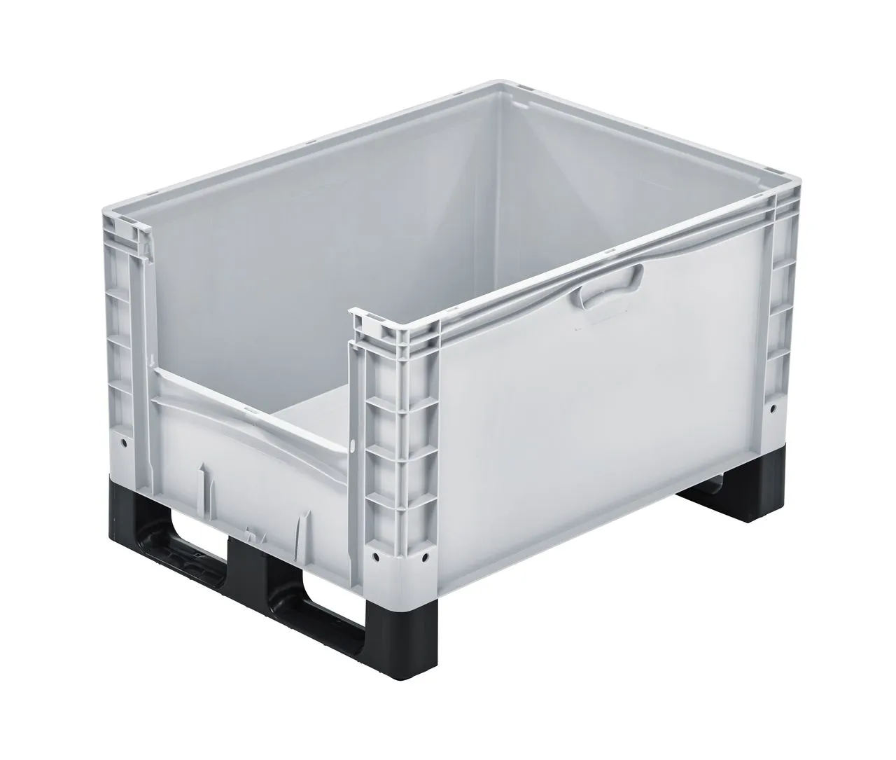 Gro?beh?lter von Bekuplast, 800x600x520 mm, aus robustem PP-C, ideal f?r Lagerung und Transport. Geschlossene Seiten, graue Farbe, 168 Liter Volumen.