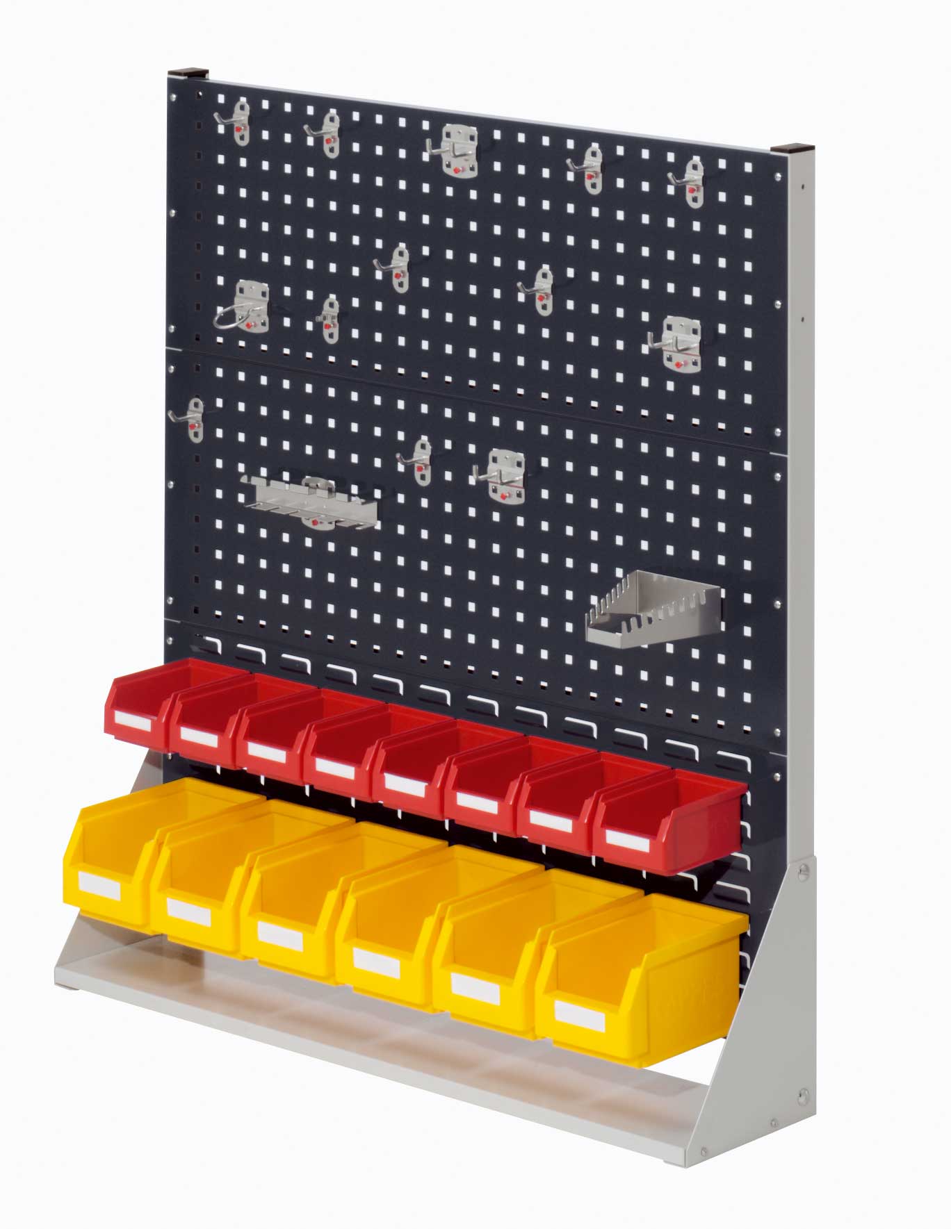 Die einseitige ®RasterPlan Stellwand von Kappes Systeme GmbH (H1100 x B1000 x T240 mm) bietet flexible Werkzeugorganisation mit robustem Design und einfacher Montage.