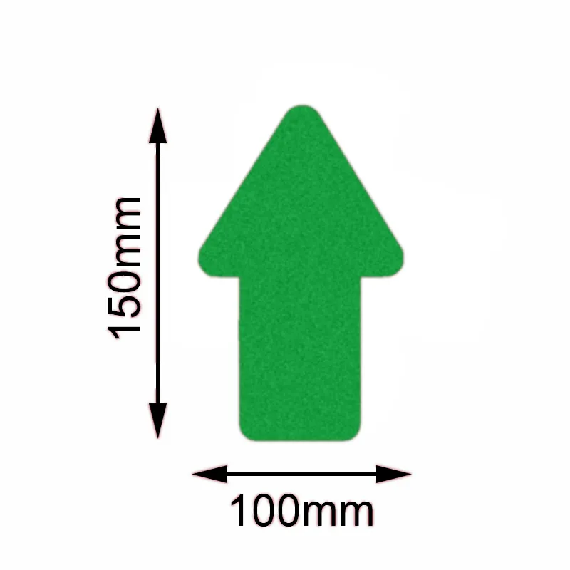 Gr?ner Bodenmarkierer von Mehlhose mit Pfeilmotiv, 100x150mm, 10er Set. Ideal f?r sichere, strapazierf?hige Markierungen in Innenbereichen.