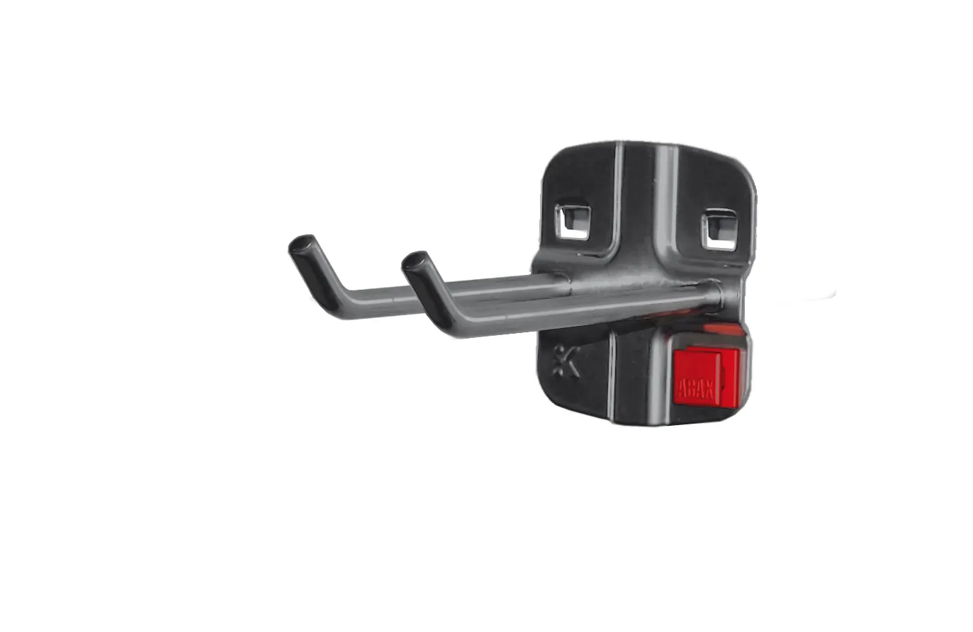 Der ABAX? Doppelter Werkzeughalter in Anthrazitgrau, 75 mm, bietet werkzeuglose Montage und flexible Anpassung f?r das ?RasterPlan System von Kappes.