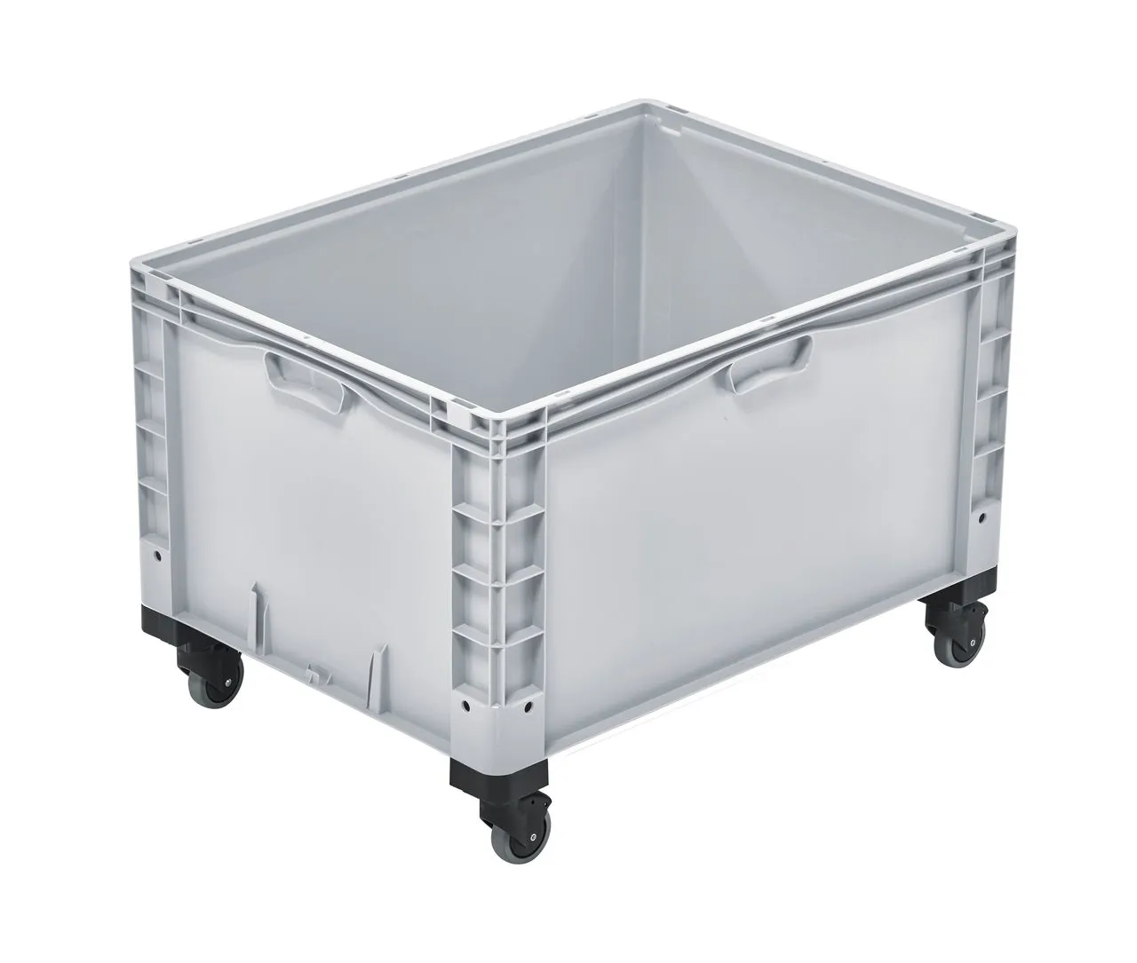 Gro?beh?lter von Bekuplast: Robuster 800x600x560 mm Beh?lter mit R?dern, 168L Volumen, aus PP-C. Ideal f?r Lagerung und Transport, mit geschlossenen Seiten.