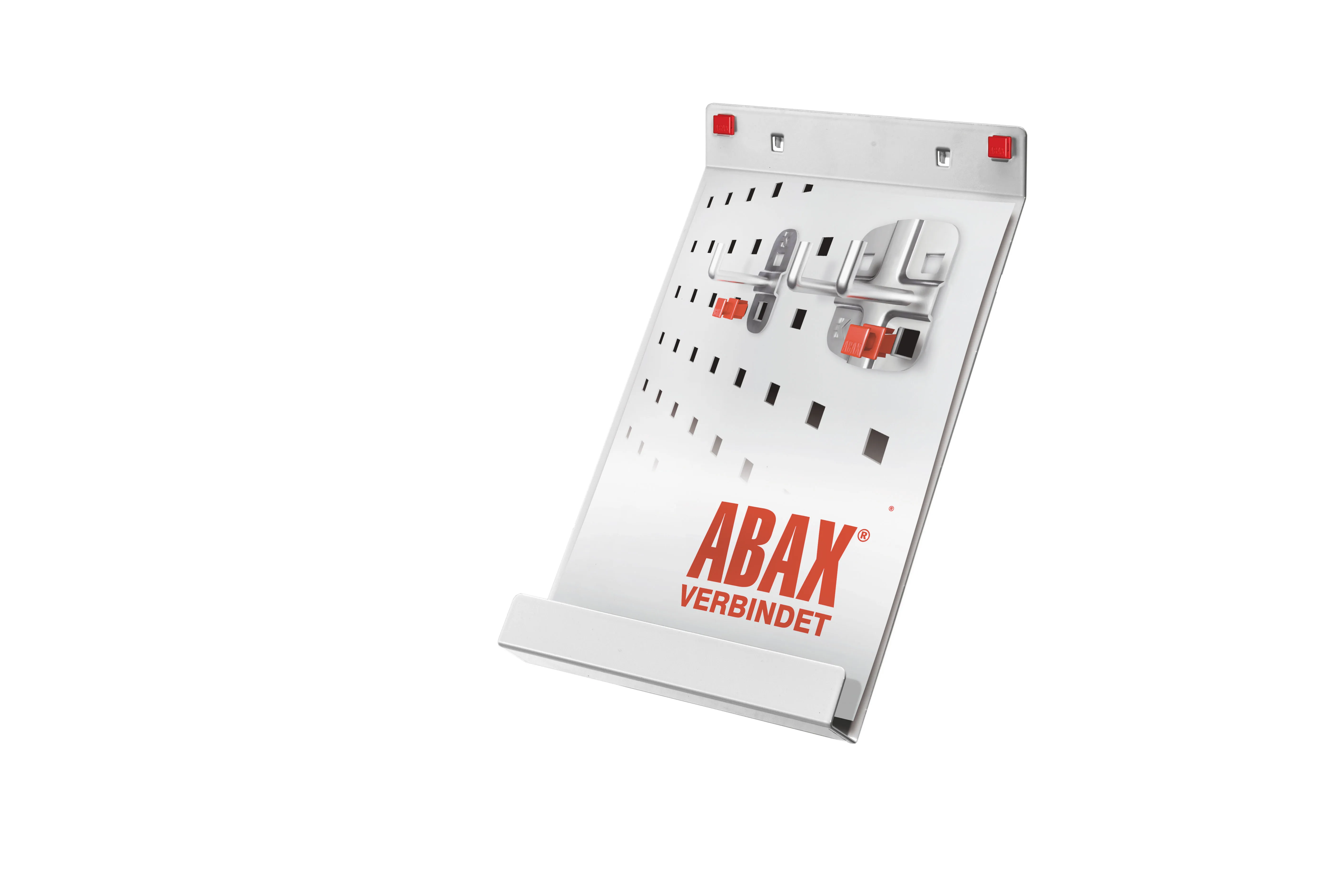 Der ABAX? Prospekthalter DIN A4 in Lichtgrau bietet werkzeuglose Montage und hohe Flexibilit?t, ideal f?r industrielle Anwendungen. Ma?e: 220 x 330 mm.