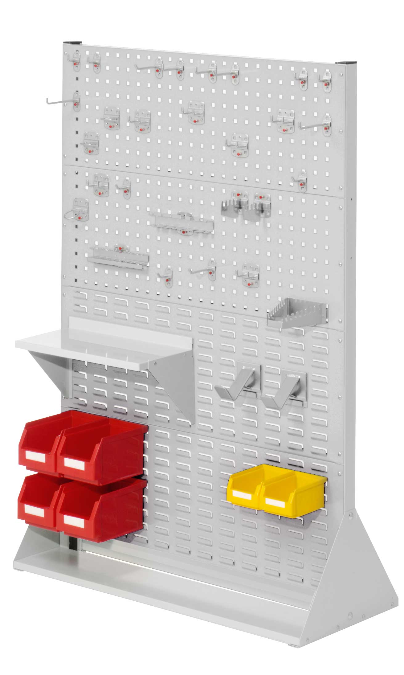 Die ®RasterPlan Stellwand Gr.4 von Kappes Systeme GmbH ist eine doppelseitige, modulare Lösung in RAL 7035 für flexible Werkzeugorganisation am Arbeitsplatz.