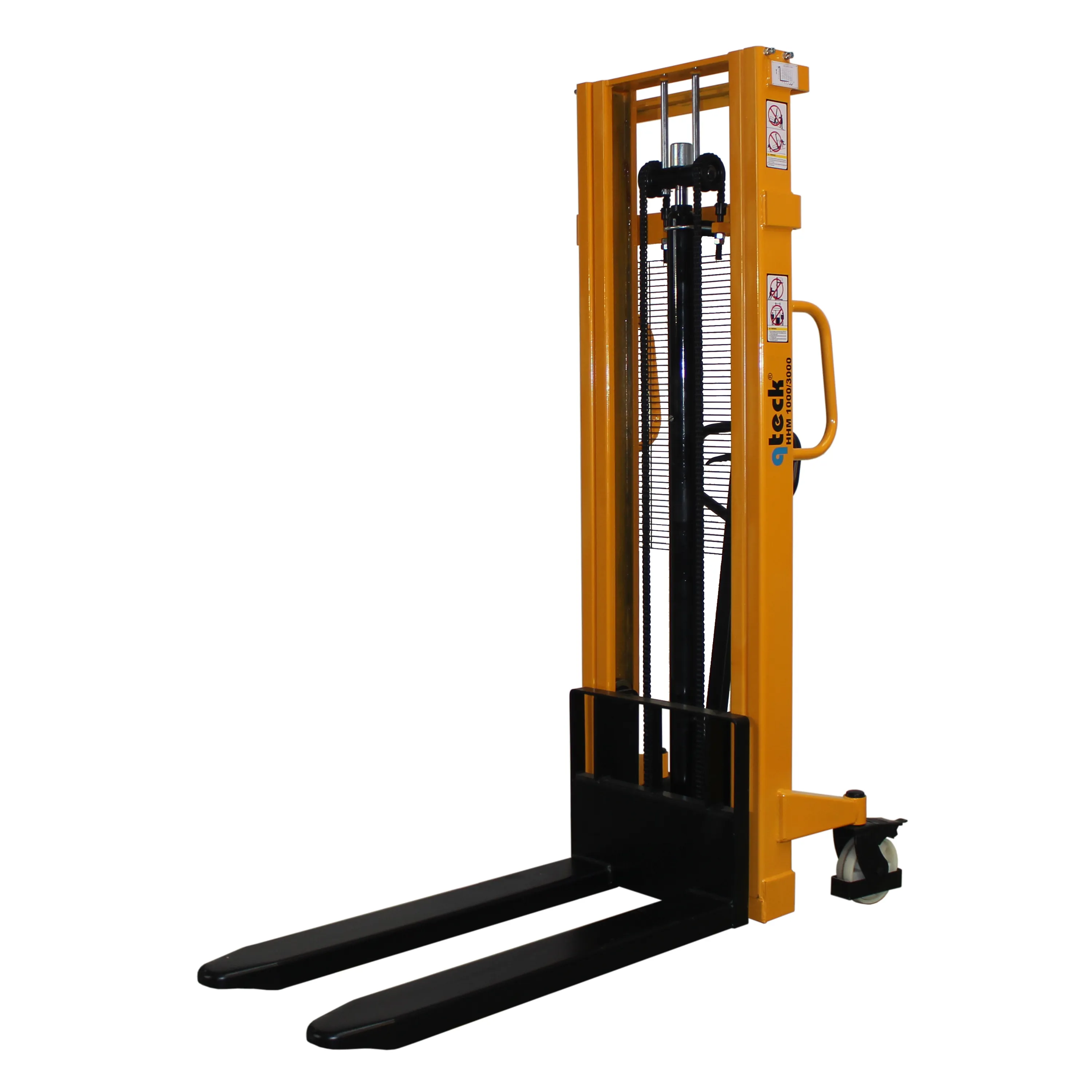 Der manuelle Hochhubwagen HHM 1000/3000 von qteck GmbH hebt bis zu 1000Kg auf 3000mm. Mit Speedlift und ergonomischer Steuerung ideal f?r Lager und Logistik.