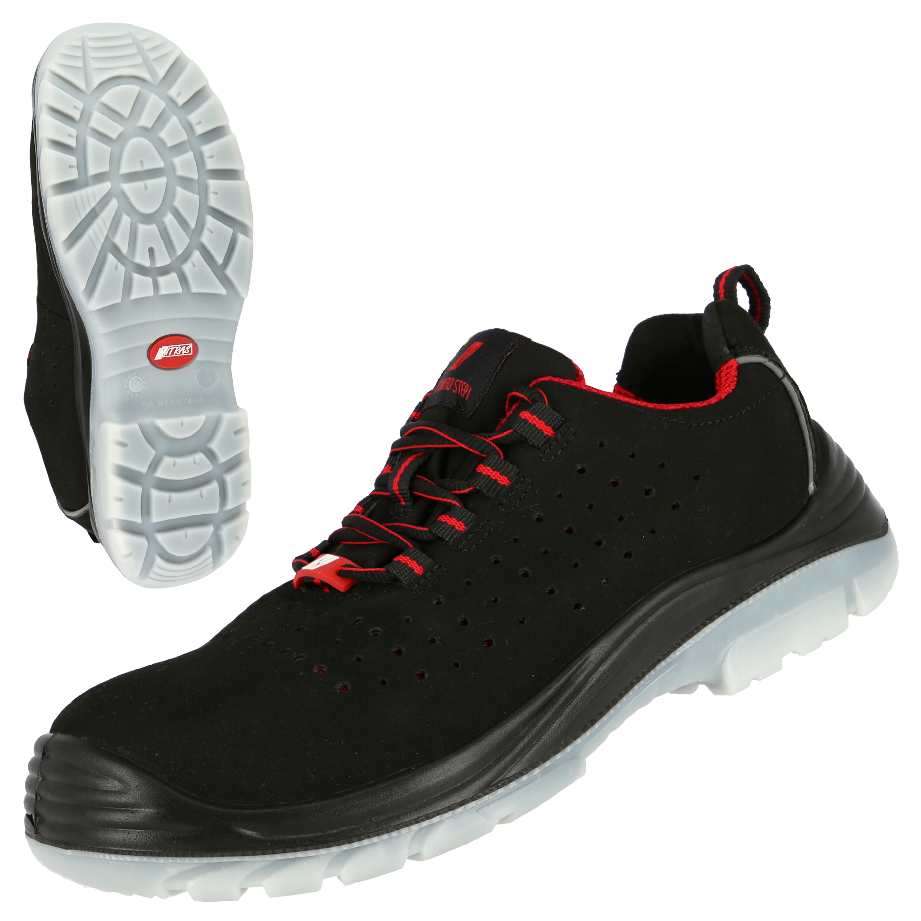 NITRAS MICRO STEP, S1P Sicherheitshalbschuhe, schwarz, EN ISO 20345, EN 61340-4-3, DGUV Regel 112-191