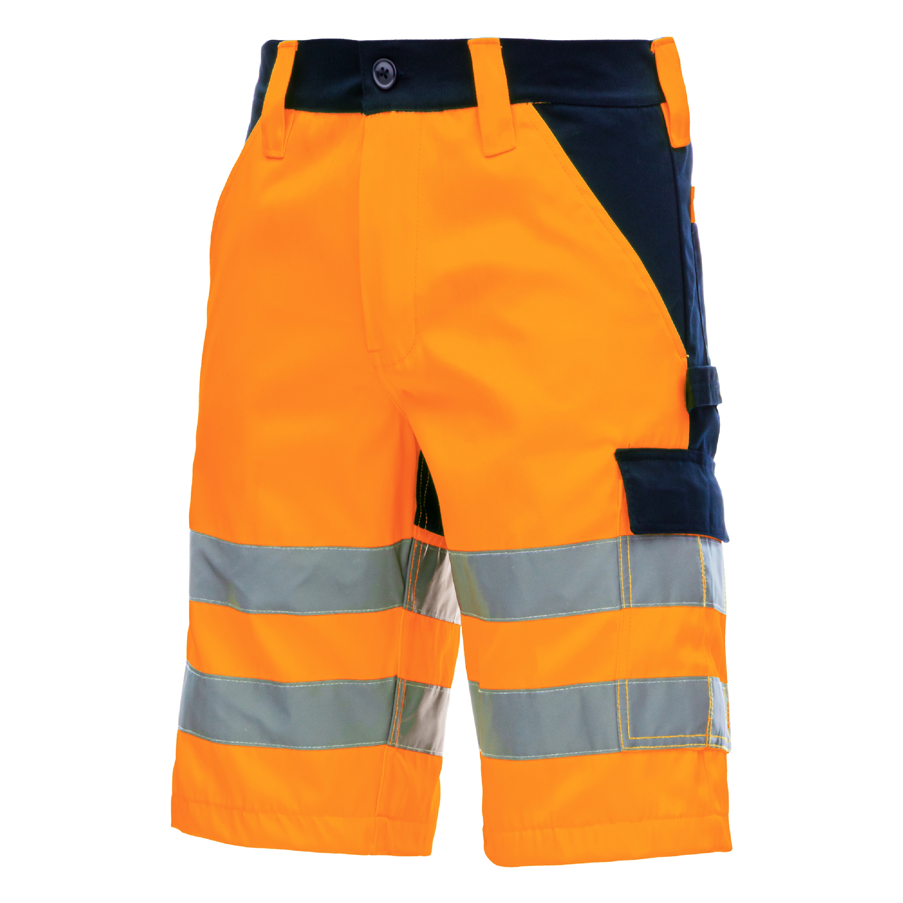 NITRAS MOTION TEX VIZ, Warnschutz - Arbeitshose, kurz, EN ISO 13688, EN ISO 20471 neonorange