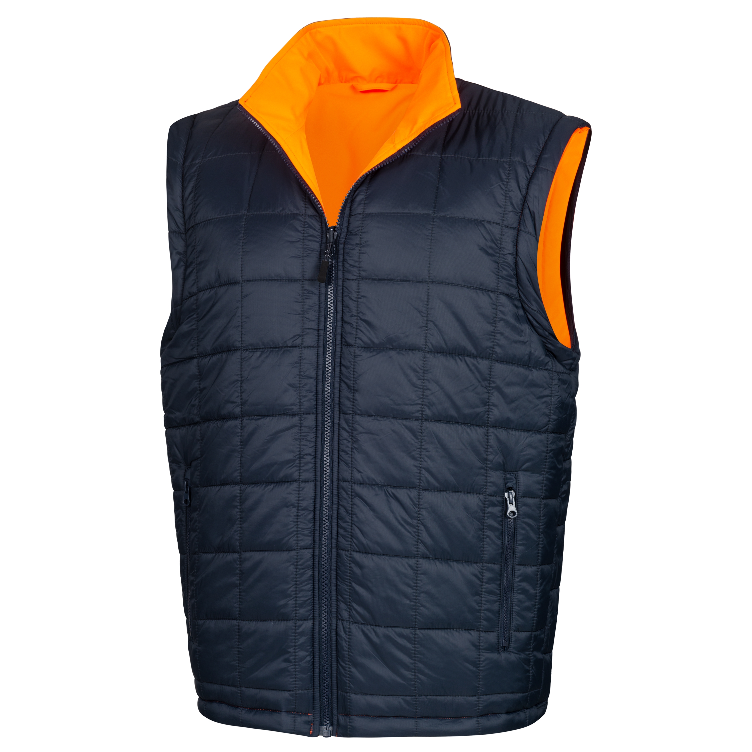 NITRAS MOTION TEX VIZ PLUS, Multifunktions-Warnschutzjacke, neonorange / marineblau (Farbcode: 4121), EN ISO 20471, EN 343
