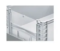 Transluzente PP-C-Klappe von Bekuplast, 320 mm hoch, f?r sichere und hygienische Lagerung in Gro?beh?ltern. Ideal f?r Industrie und Lebensmittelbranche.