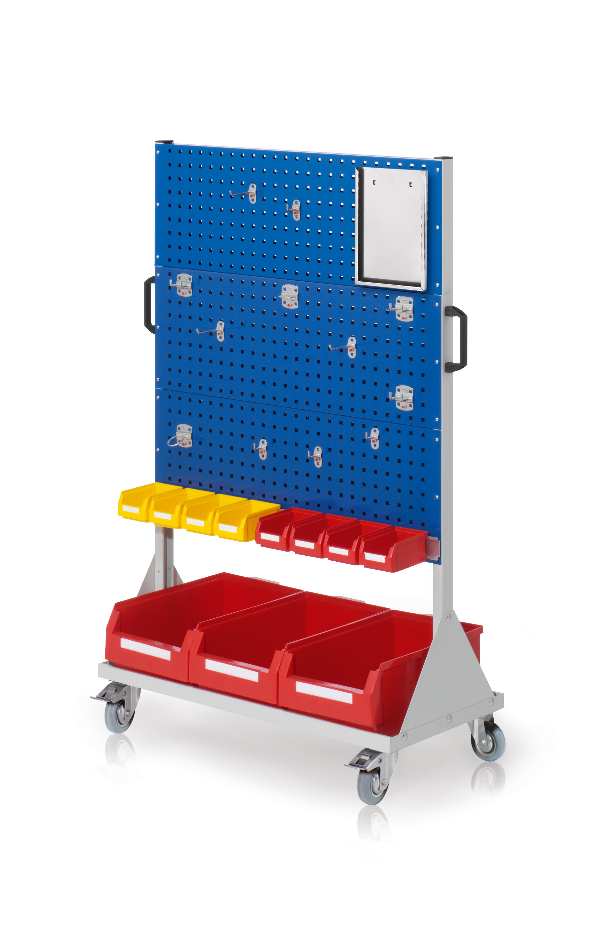 Das RasterMobil Gr. 4 von Kappes Systeme GmbH ist ein mobiles, modulares Lagersystem mit Werkzeughaltern und Sichtk?sten, ideal f?r flexible Werkstattorganisation.