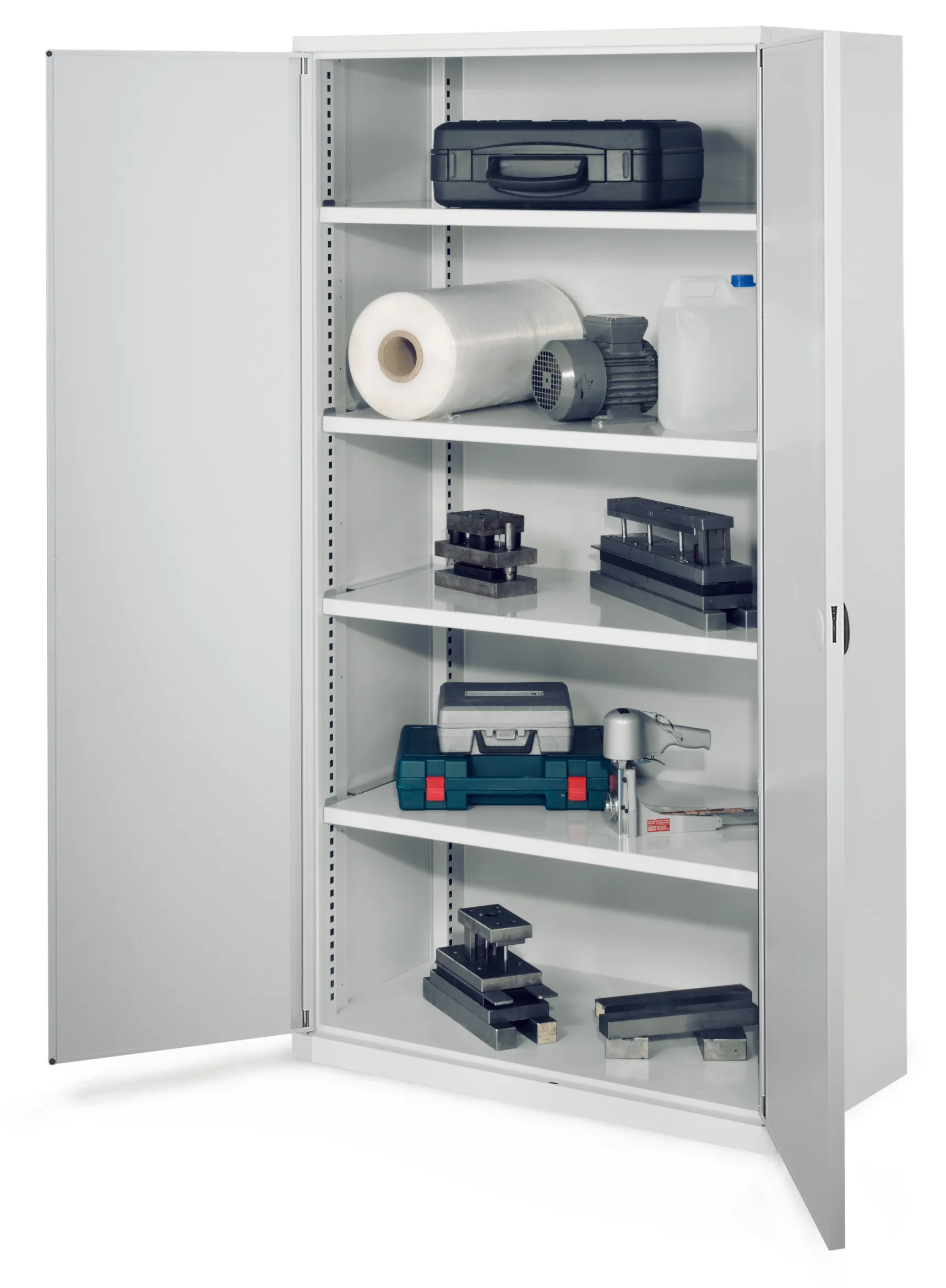 Der Schwerlastschrank Mod 41 von Kappes Systeme bietet robuste Lagerung f?r schwere Werkzeuge, mit 1,65 Tonnen Tragkraft und verst?rkten T?ren in RAL7035.