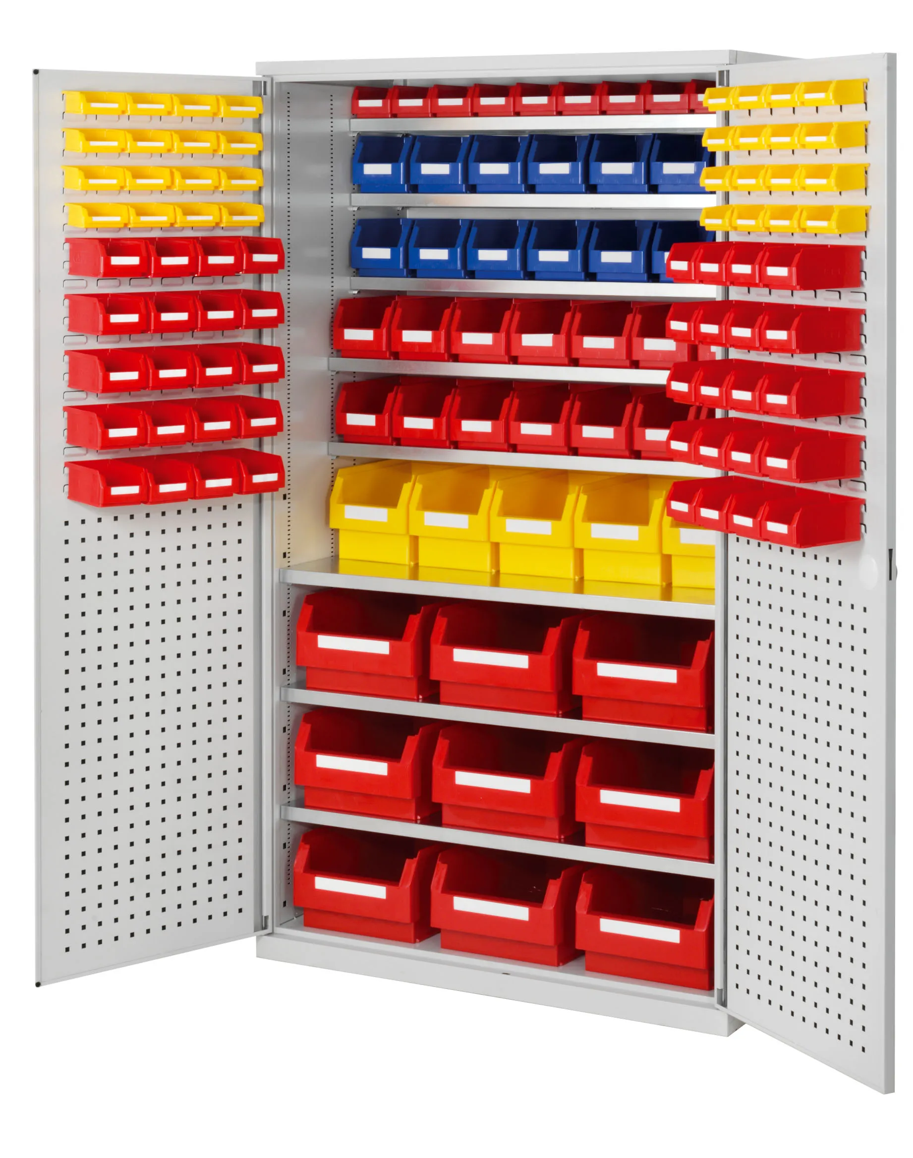 Gro?raumschrank Modell 14 von Kappes Systeme in Lichtgrau, mit robustem Stahlblech, flexiblen Modulen und sicherem Zylinderschloss f?r vielseitige Lagerl?sungen.