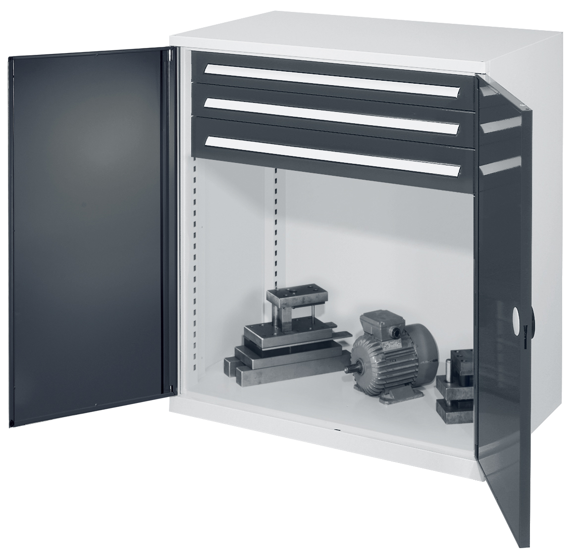 Der Schwerlast-Beistellschrank Modell 65 von Kappes Systeme bietet robuste Stahlkonstruktion, flexible Aufbewahrung und hohe Sicherheit für Werkzeuge und Materialien.