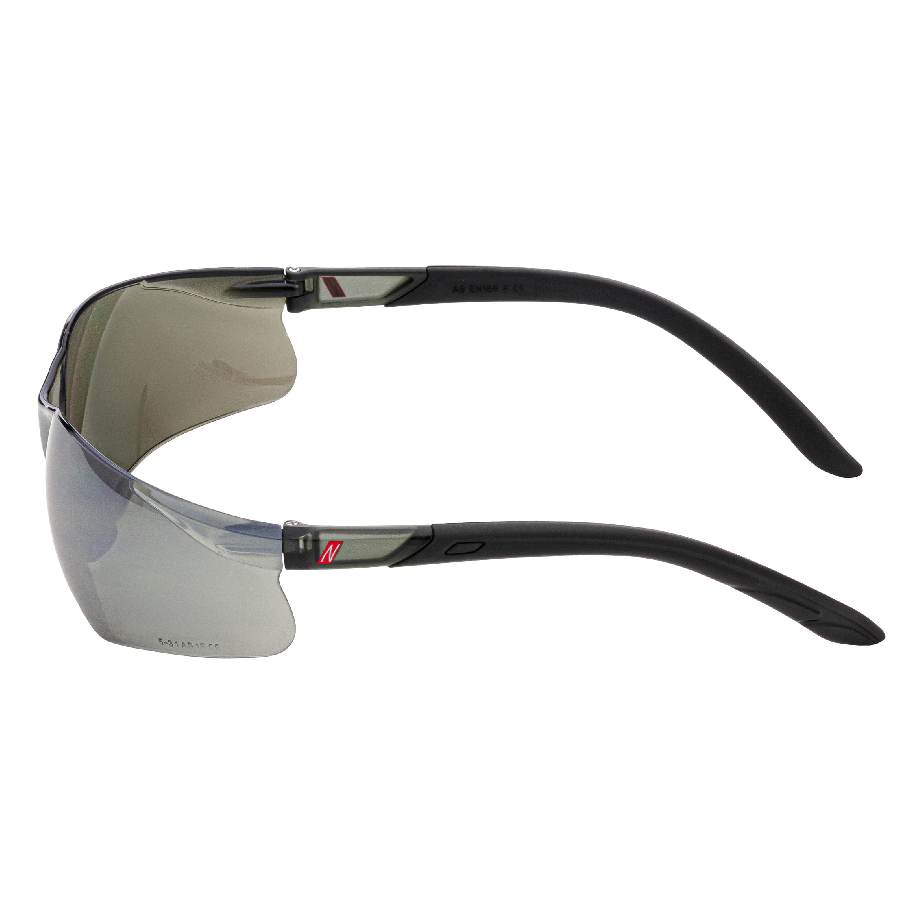 NITRAS VISION PROTECT, Schutzbrille, schwarz / schwarz, silber verspiegelt, EN 166