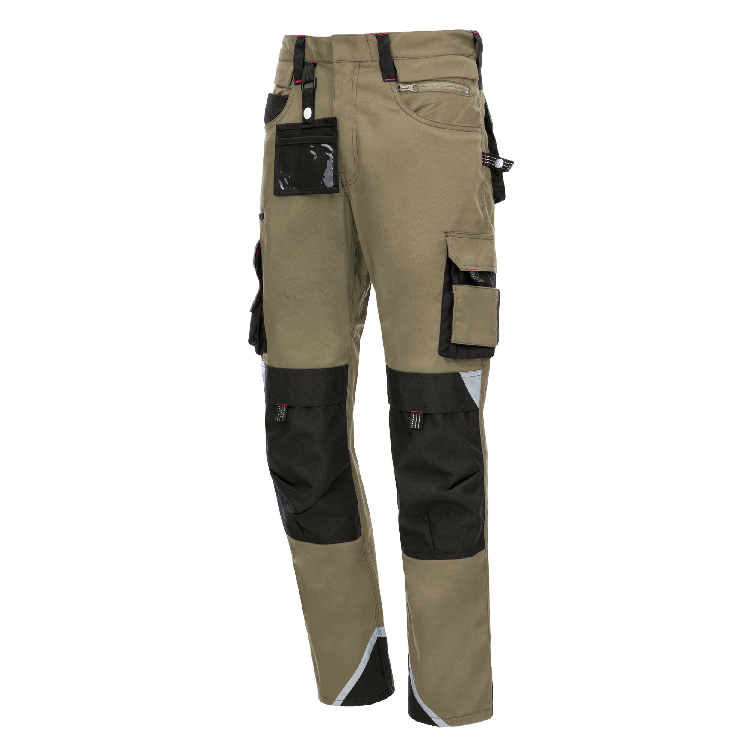 NITRAS MOTION TEX PRO FX, Arbeitshose, lang, khaki / schwarz, OEKO-TEX