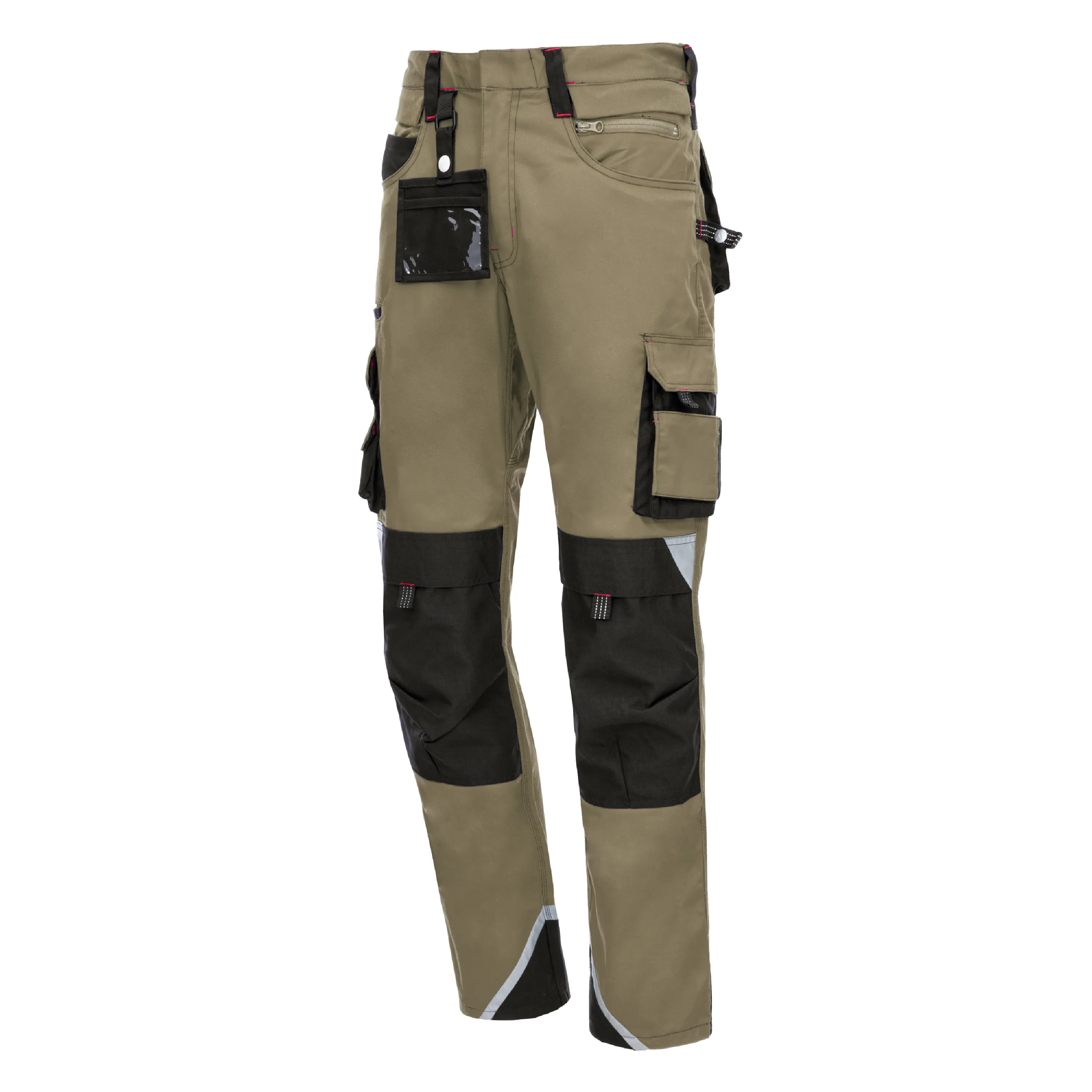 NITRAS MOTION TEX PRO FX Arbeitshose in khaki/schwarz, bietet Komfort und Robustheit mit CORDURA?-Verst?rkungen und 3M Scotchlite? f?r bessere Sichtbarkeit.