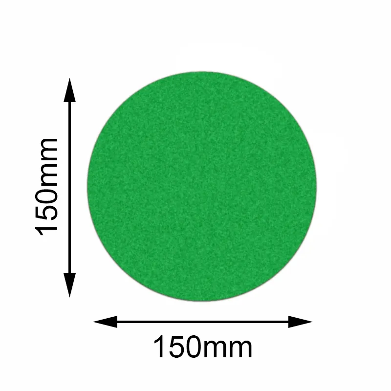 Produktbild zeigt den gr?nen Bodenmarkierer Safety von Mehlhose Antirutschprodukte GmbH, 150mm Kreis, rutschfest, selbstklebend, ideal f?r sichere Bodenmarkierungen.