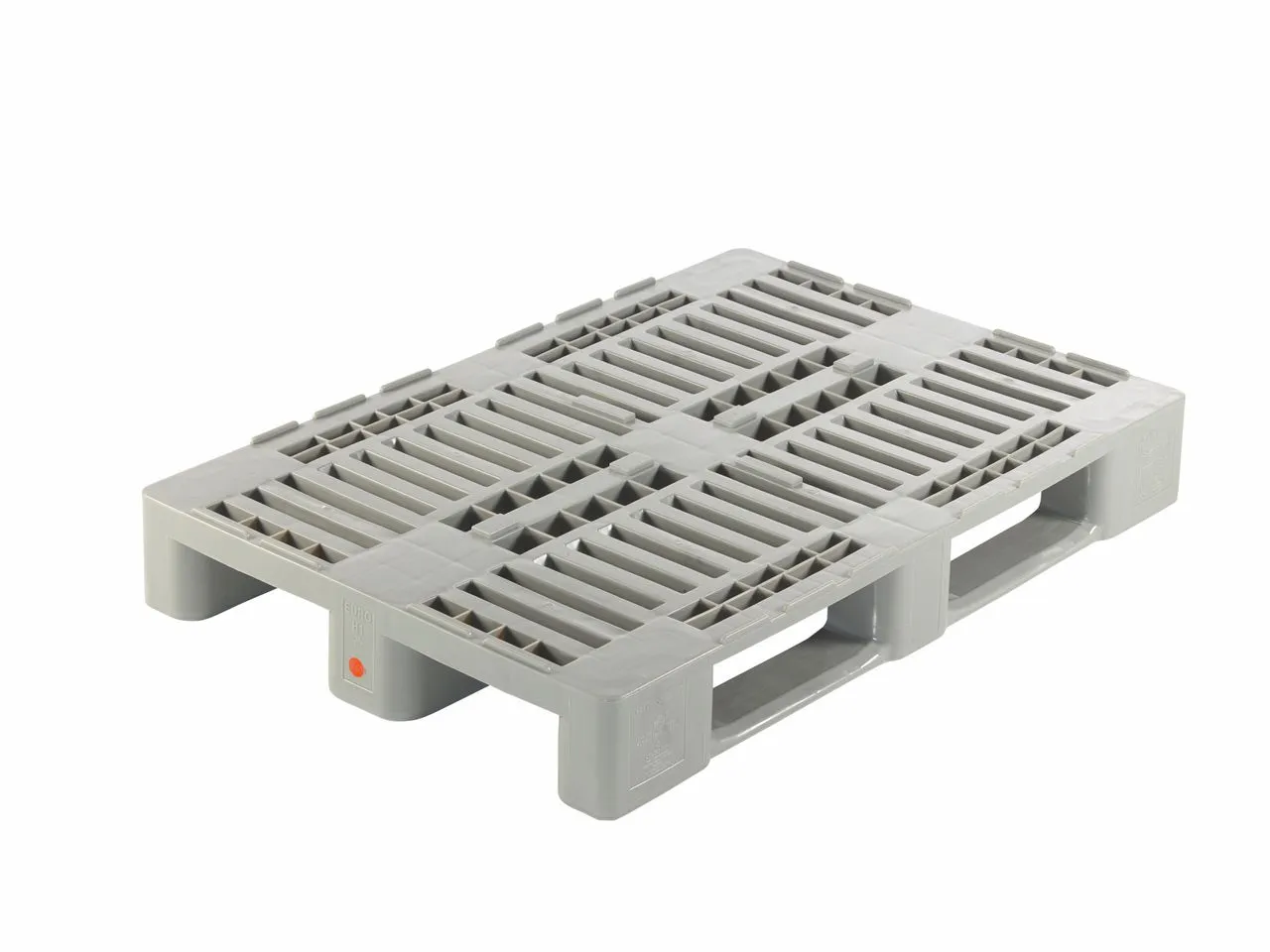 Die graue Kunststoffpalette heavy von Bekuplast, 1200x800x160 mm, bietet hohe Tragfähigkeit und Robustheit für anspruchsvolle Logistikanwendungen.