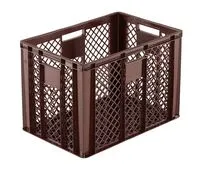 Traydon Transportkorb 600x400x410 mm: Robuster, durchbrochener Kunststoffkorb für optimale Belüftung und Stapelbarkeit, ideal für Brot- und Backwaren.