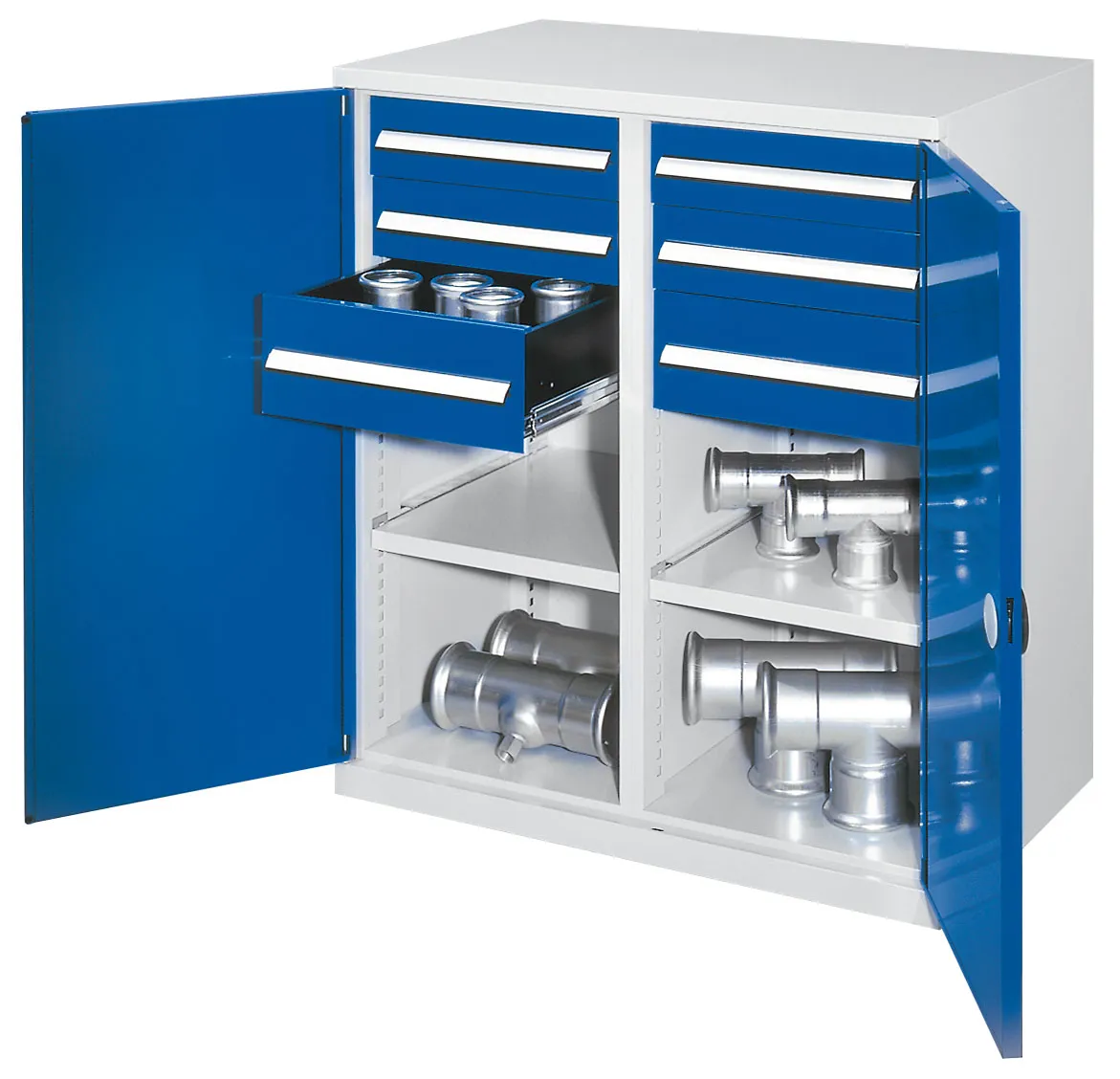 Der Schwerlast-Beistellschrank Modell 71 von Kappes Systeme GmbH bietet robuste Stahlkonstruktion, flexible Innenausstattung und hohe Sicherheit f?r industrielle Anwendungen.