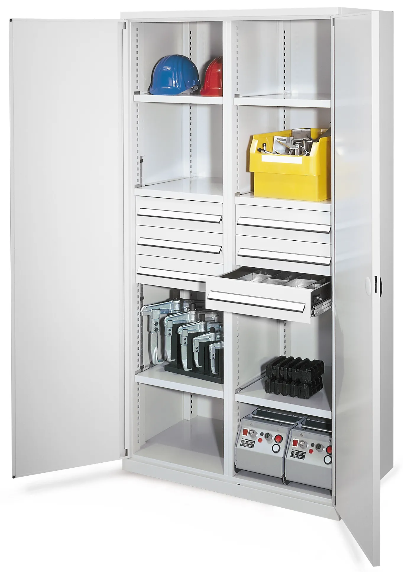 Schwerlastschrank von Kappes Systeme GmbH, Modell 53, lichtgrau, 1950x1000x600 mm. Robuste Stahlkonstruktion, 1,65 t Tragkraft, ideal f?r schwere Werkzeuge.