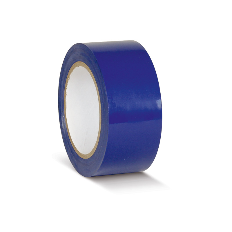 Produktbild zeigt blaues Bodenmarkierungsklebeband von Mehlhose Antirutschprodukte GmbH, 50mm x 33m, aus PVC, selbstklebend, langlebig und einfach anzubringen.