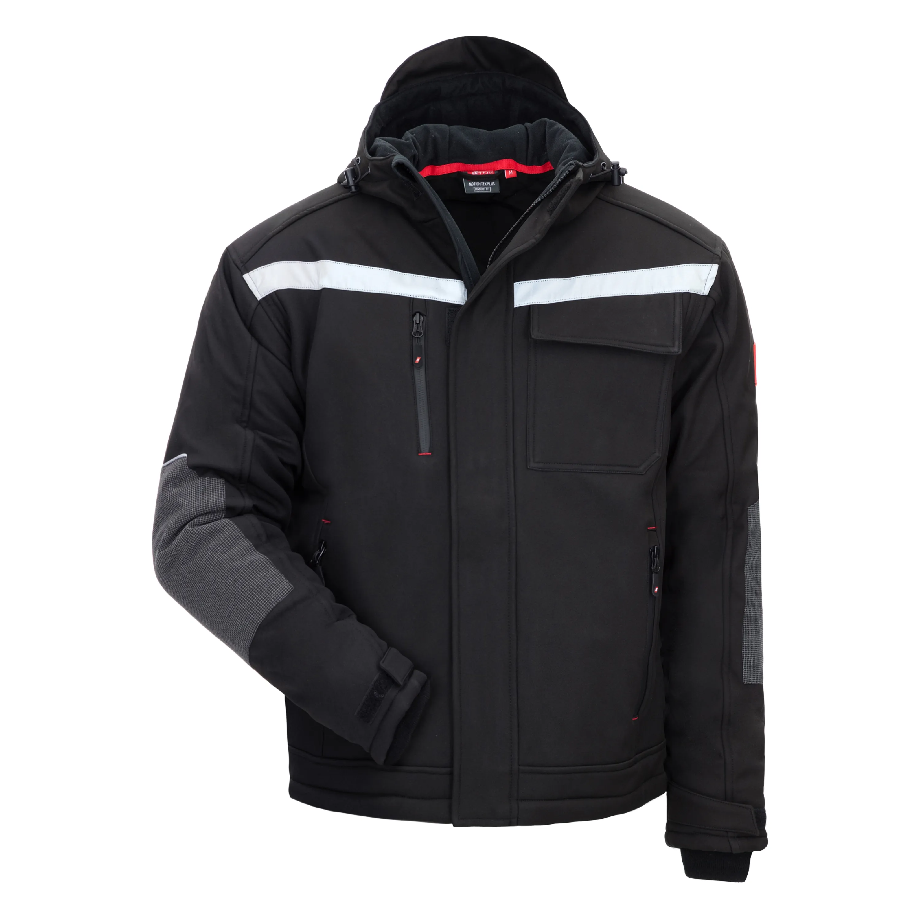 Die schwarze NITRAS MOTION TEX PLUS Winter-Softshelljacke bietet hohen Tragekomfort, ist wasser- und windabweisend und h?lt dank Winterfutter warm.