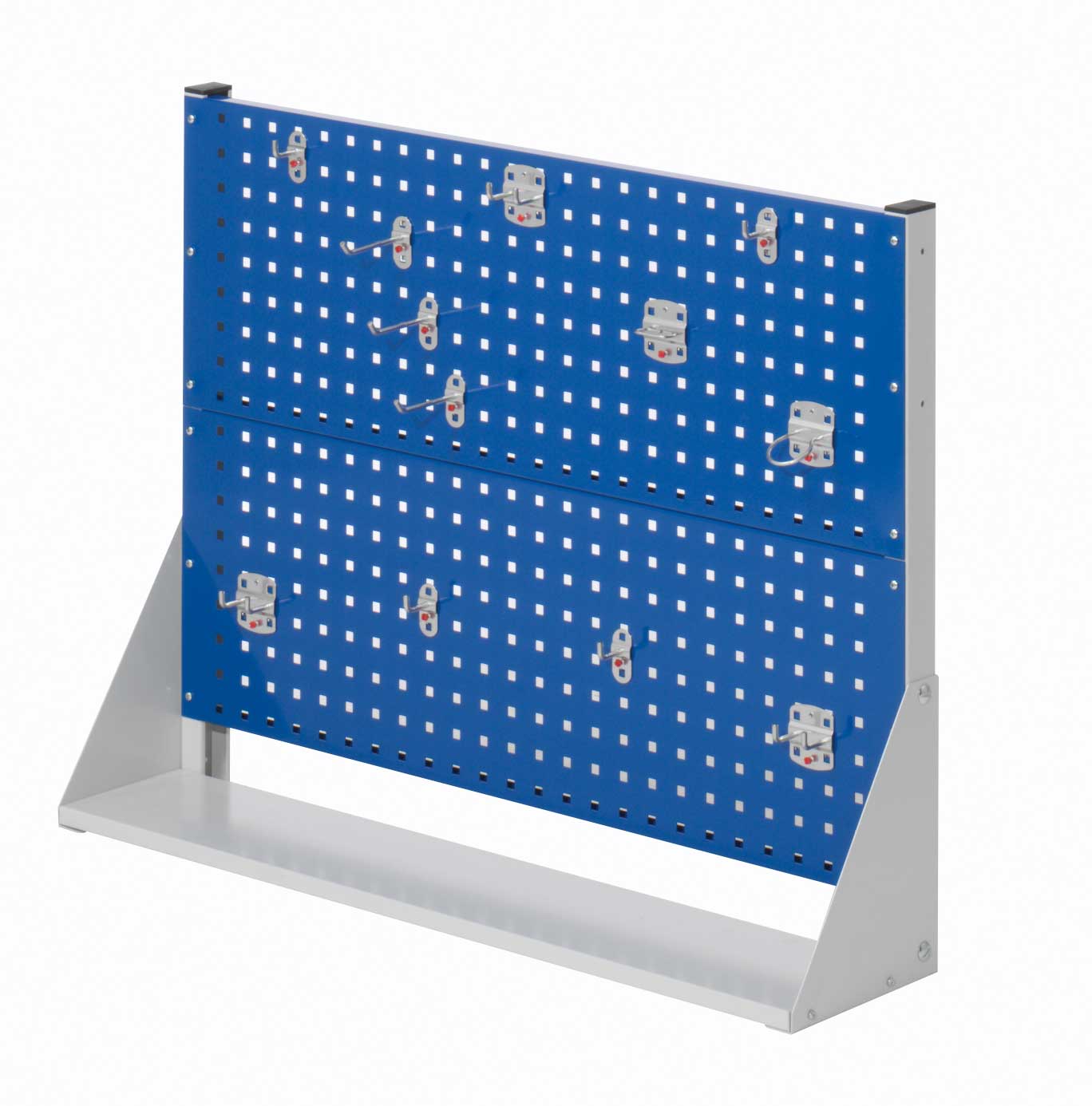 Produktbild der ®RasterPlan Stellwand Gr. 2 von Kappes Systeme GmbH: Einseitige, robuste Stellwand (H760 x B1000 x T240 mm) mit flexiblem Werkzeughaltersystem.