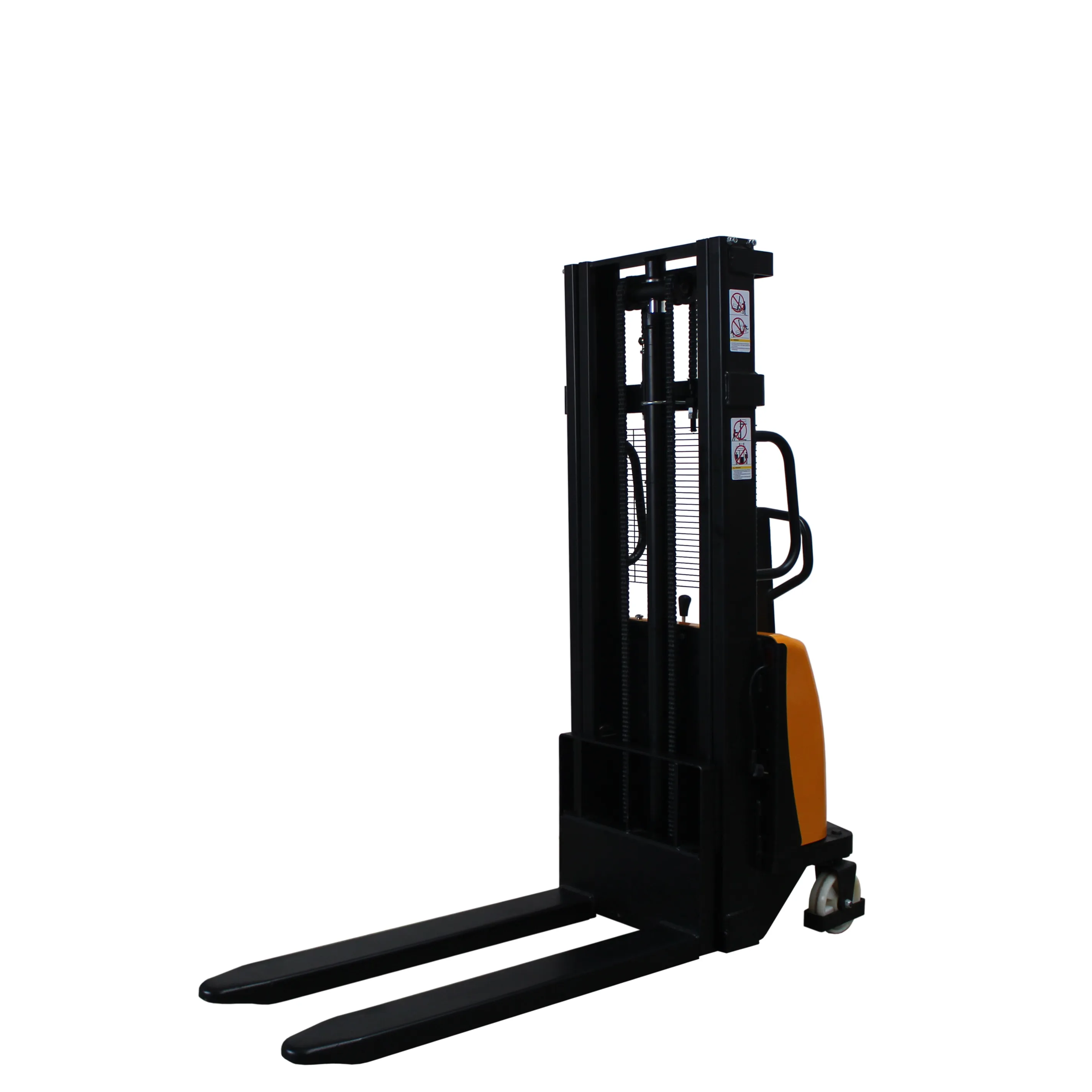 Produktbild des semi-elektrischen Hochhubwagens HSE 1500/2500 von qteck GmbH, hebt bis 2500mm, 1500kg Traglast, ergonomisch, mit integriertem Ladeger?t.