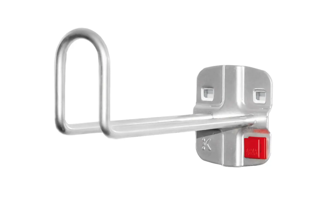 Der ABAX? Kabelhalter in Alufarben, 150 mm lang, bietet werkzeuglose Montage und flexible Organisation mit dem ?RasterPlan System von Kappes.