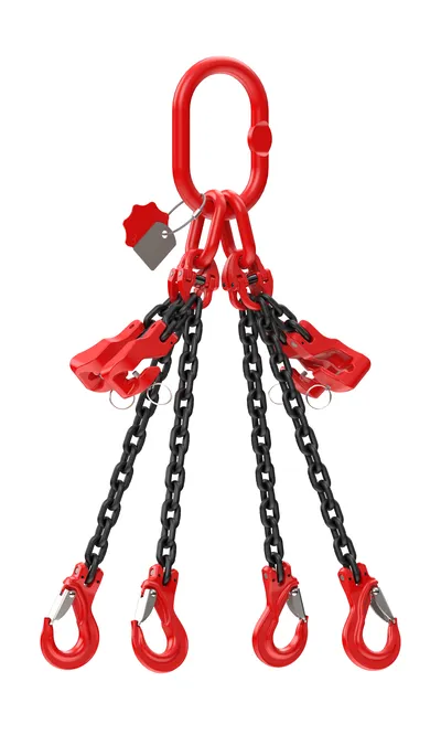 Produktbild der Dokett-Anschlagkette von Dolezych: 4-Strang-Kette, 8 mm, 2.000 mm L?nge, Tragf?higkeit bis 4.250 kg, ideal f?r sichere, flexible Hebevorg?nge.