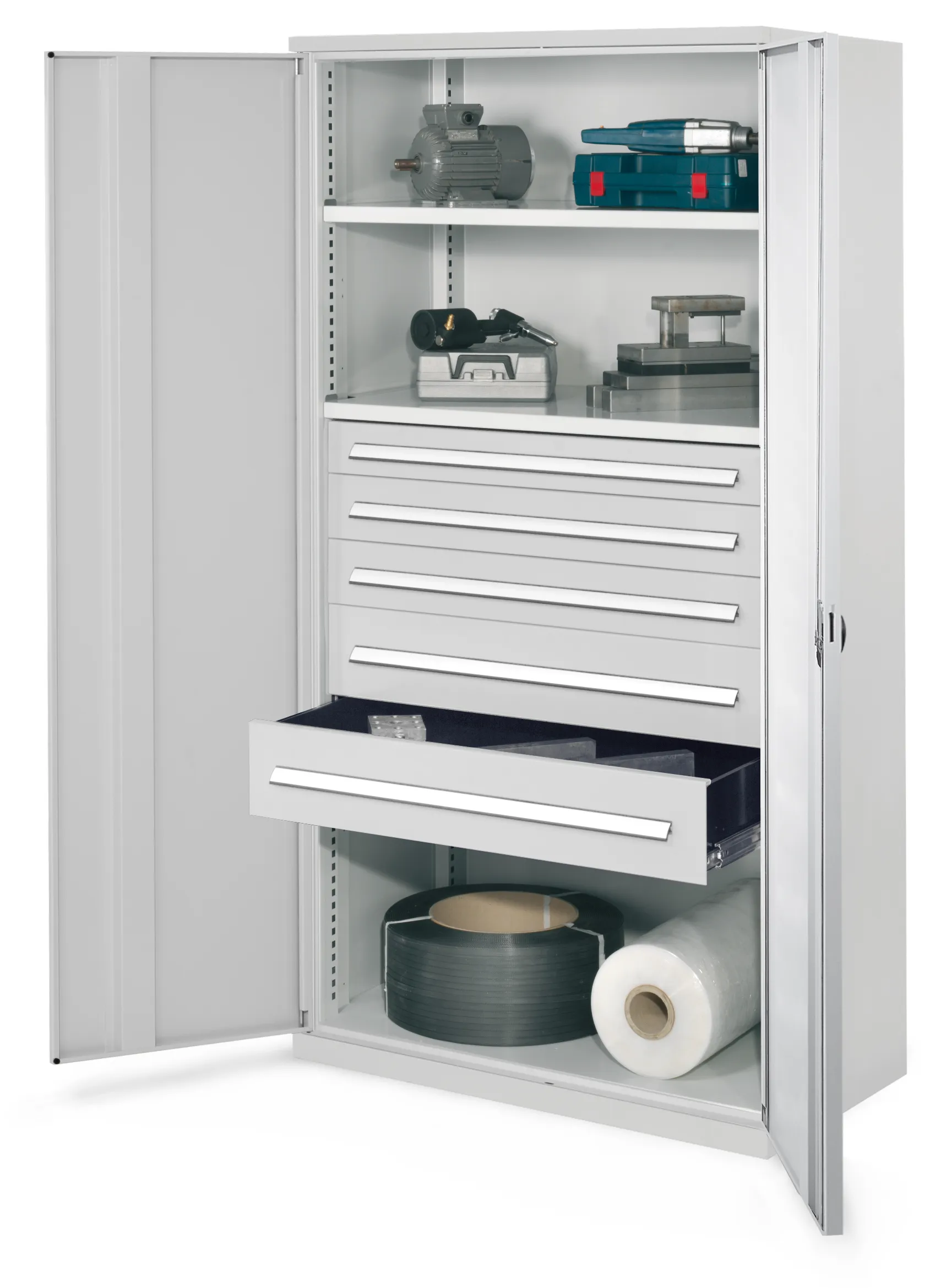 Der Schwerlastschrank Mod 44 von Kappes Systeme GmbH bietet robuste Lagerung f?r schwere Werkzeuge, mit Vollblecht?r, verzinkten Fachb?den und hoher Belastbarkeit.