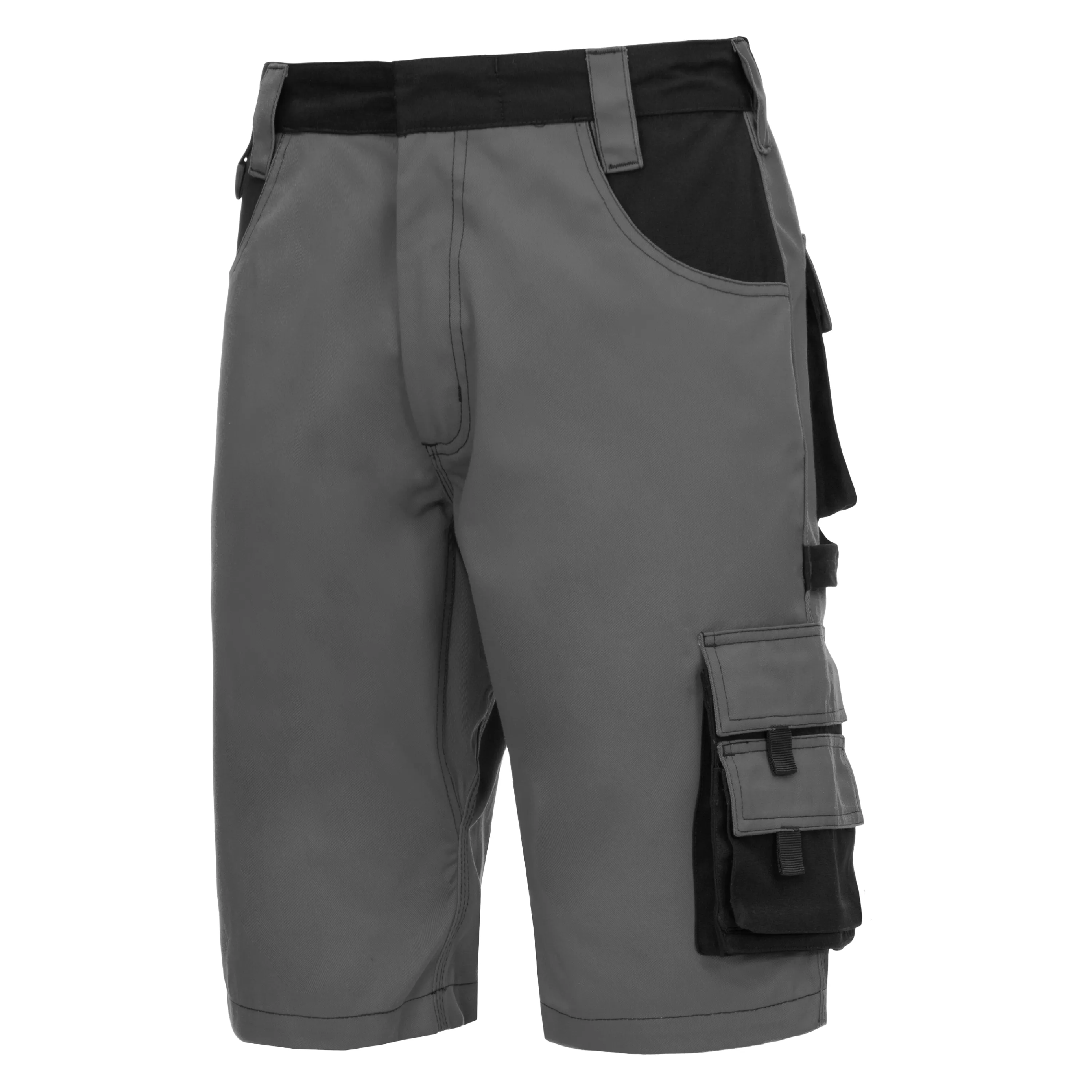 Die NITRAS MOTION TEX PLUS kurze Arbeitshose in Grau/Schwarz bietet Komfort und Langlebigkeit mit atmungsaktivem Material, robusten N?hten und vielen Taschen.