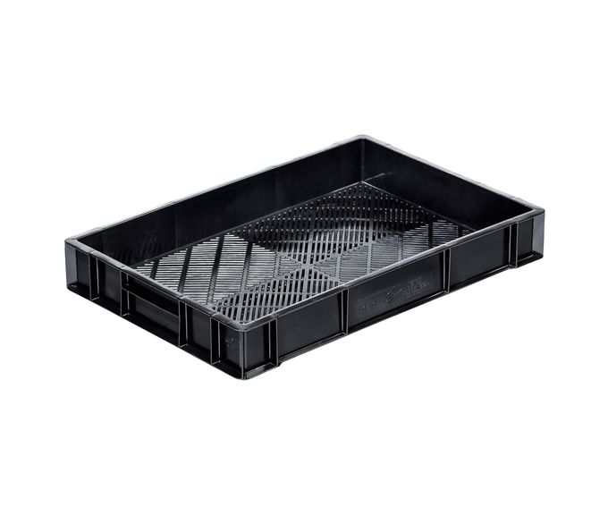Behälter durchbrochen 600 x 400 x 90 mm  Farbe: schwarz