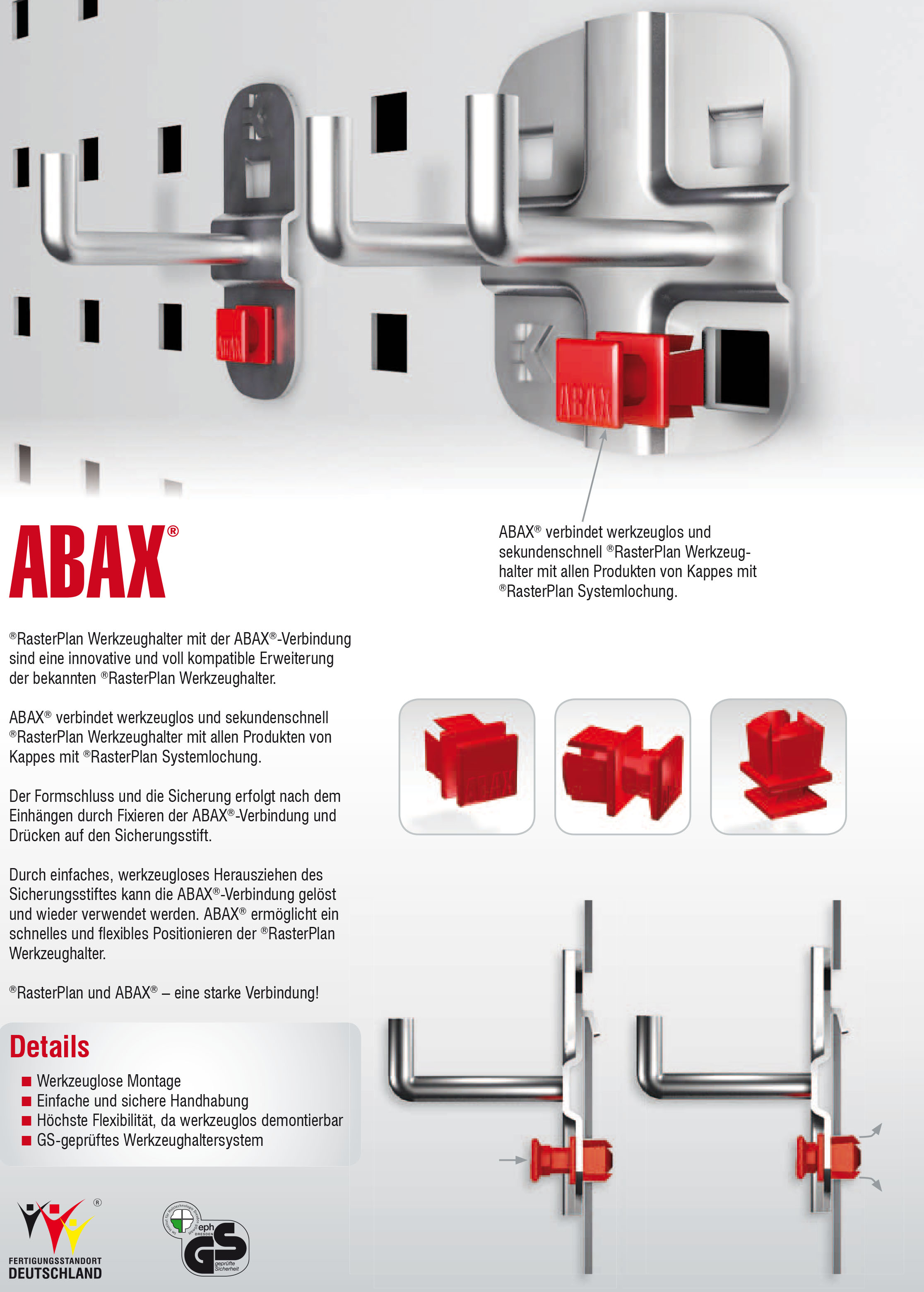 ABAX® Prospekthalter DIN A 4 Breite 220 mm x Höhe 330 mm RAL 7035 - Lichtgrau