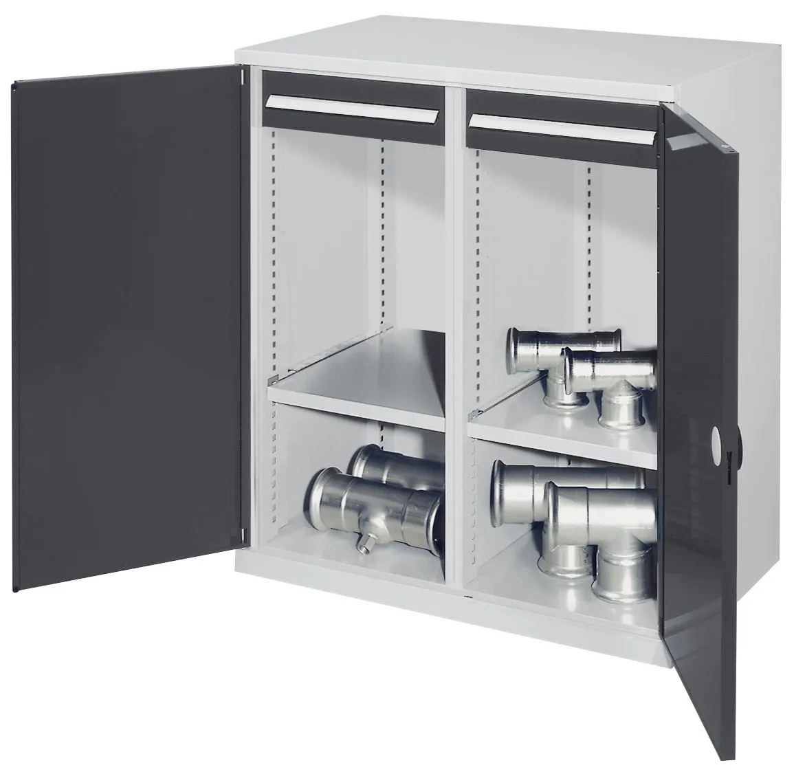 Der Schwerlast-Beistellschrank Modell 73 von Kappes Systeme GmbH bietet robuste Lagerl?sungen mit stabiler Stahlkonstruktion, flexiblen Fachb?den und sicherem Zylinderschloss.