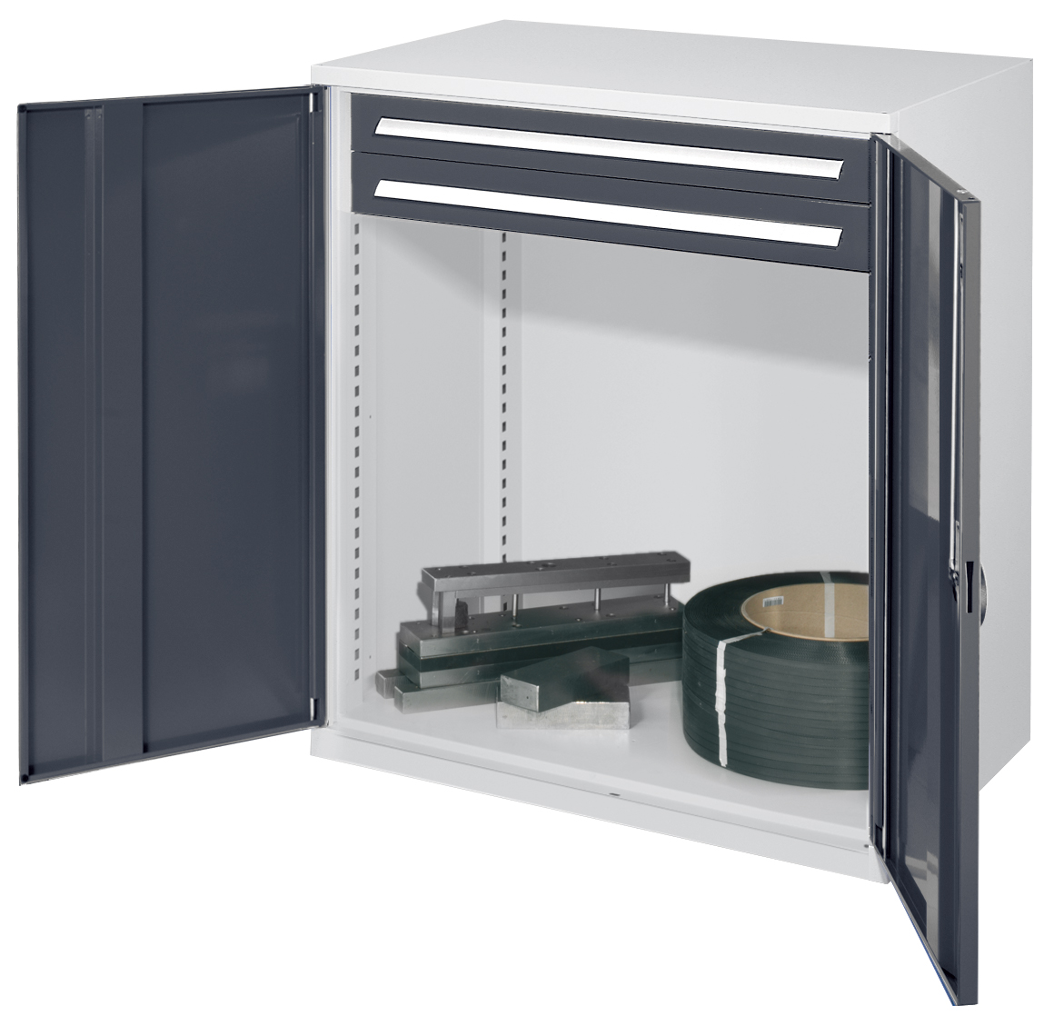 Schwerlast-Beistellschrank Modell 64 von Kappes Systeme: Robuste Stahlkonstruktion, 1,65 Tonnen Tragkraft, flexible Schubladen, sicherer Verschluss, ideal für schwere Lagergüter.
