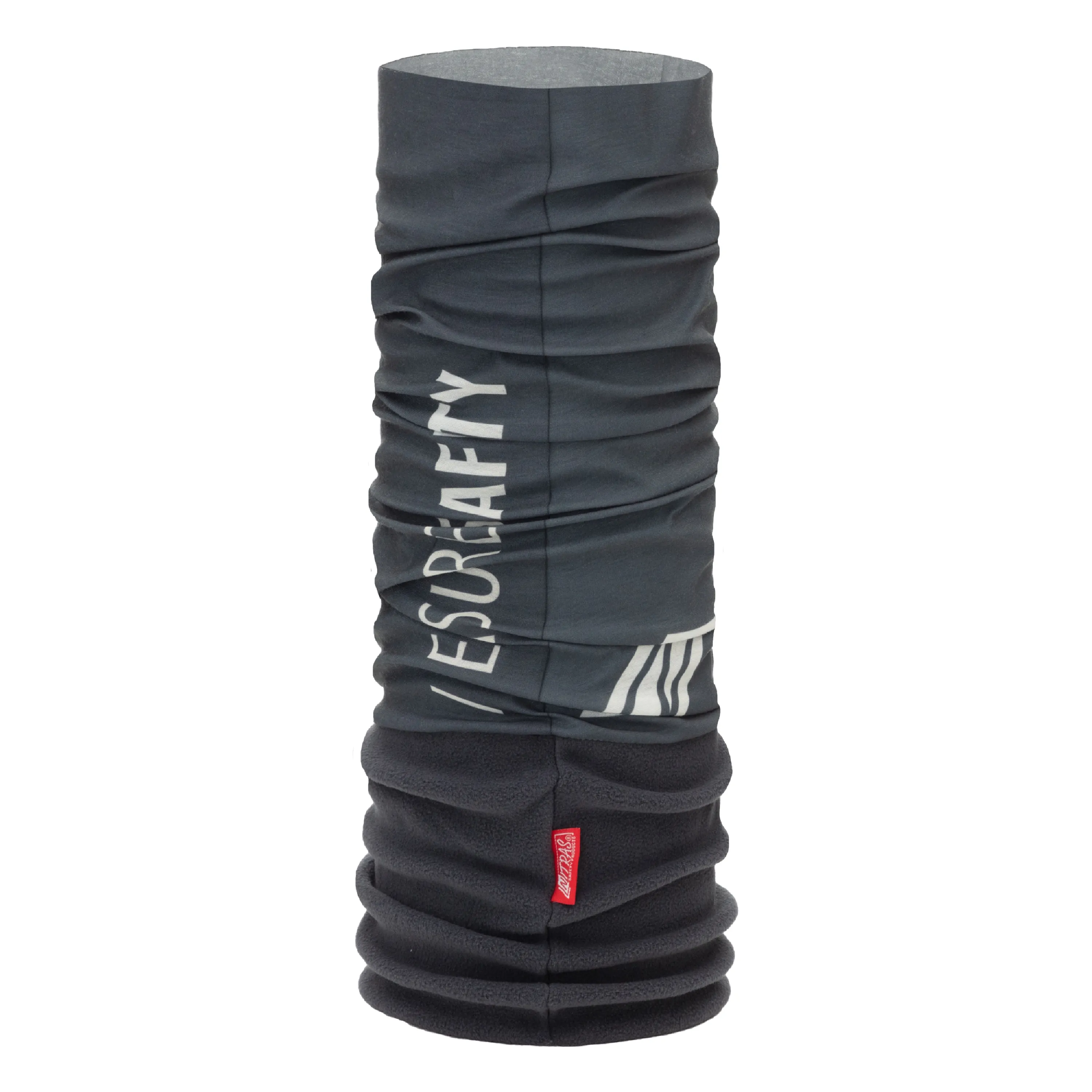 NITRAS Multifunktions Schlauchtuch in Anthrazit: Vielseitig tragbar, mit w?rmendem Fleece und atmungsaktivem Jersey f?r optimalen Komfort bei k?hleren Temperaturen.