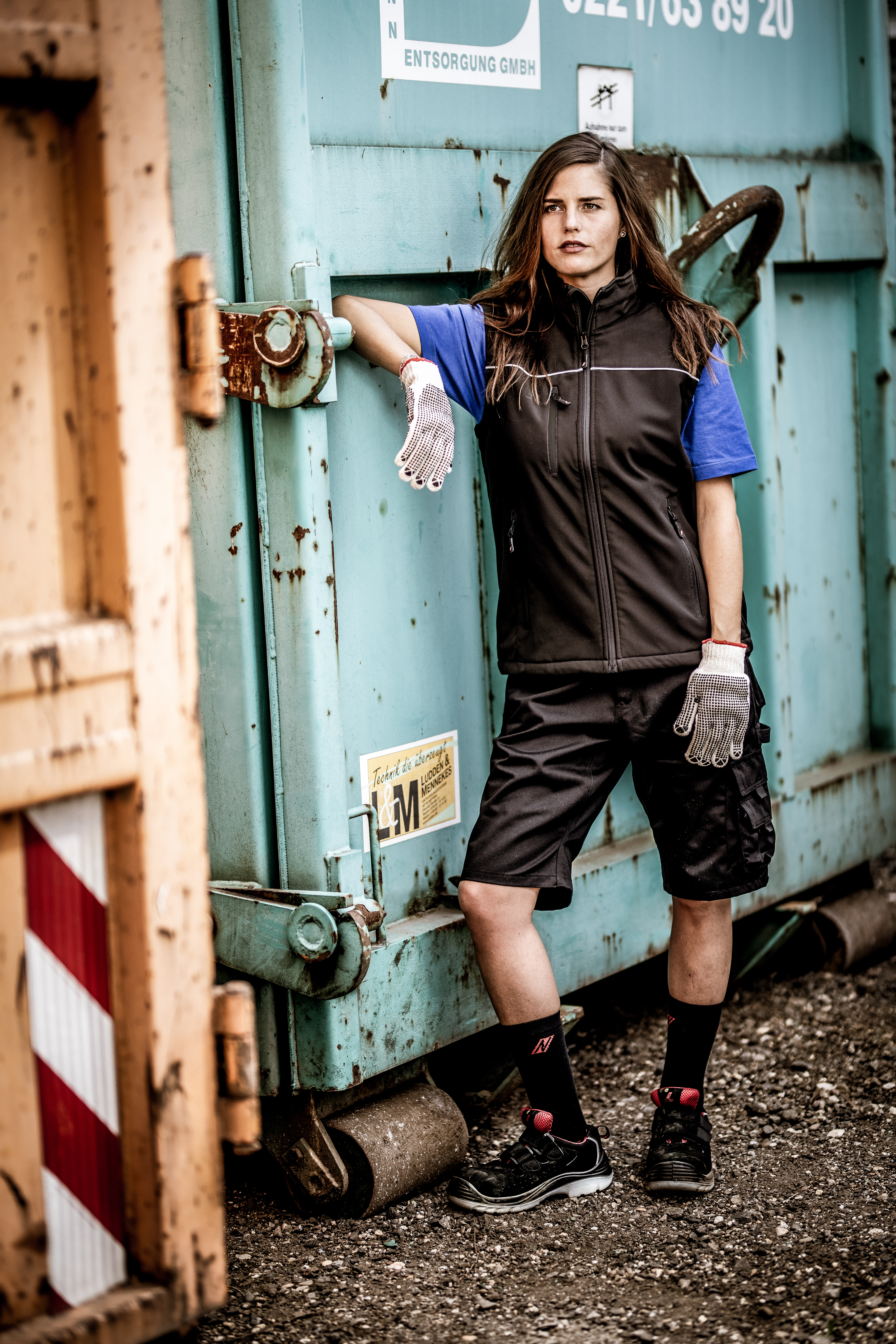 NITRAS MOTION TEX PLUS, Arbeitshose, kurz, schwarz, OEKO-TEX