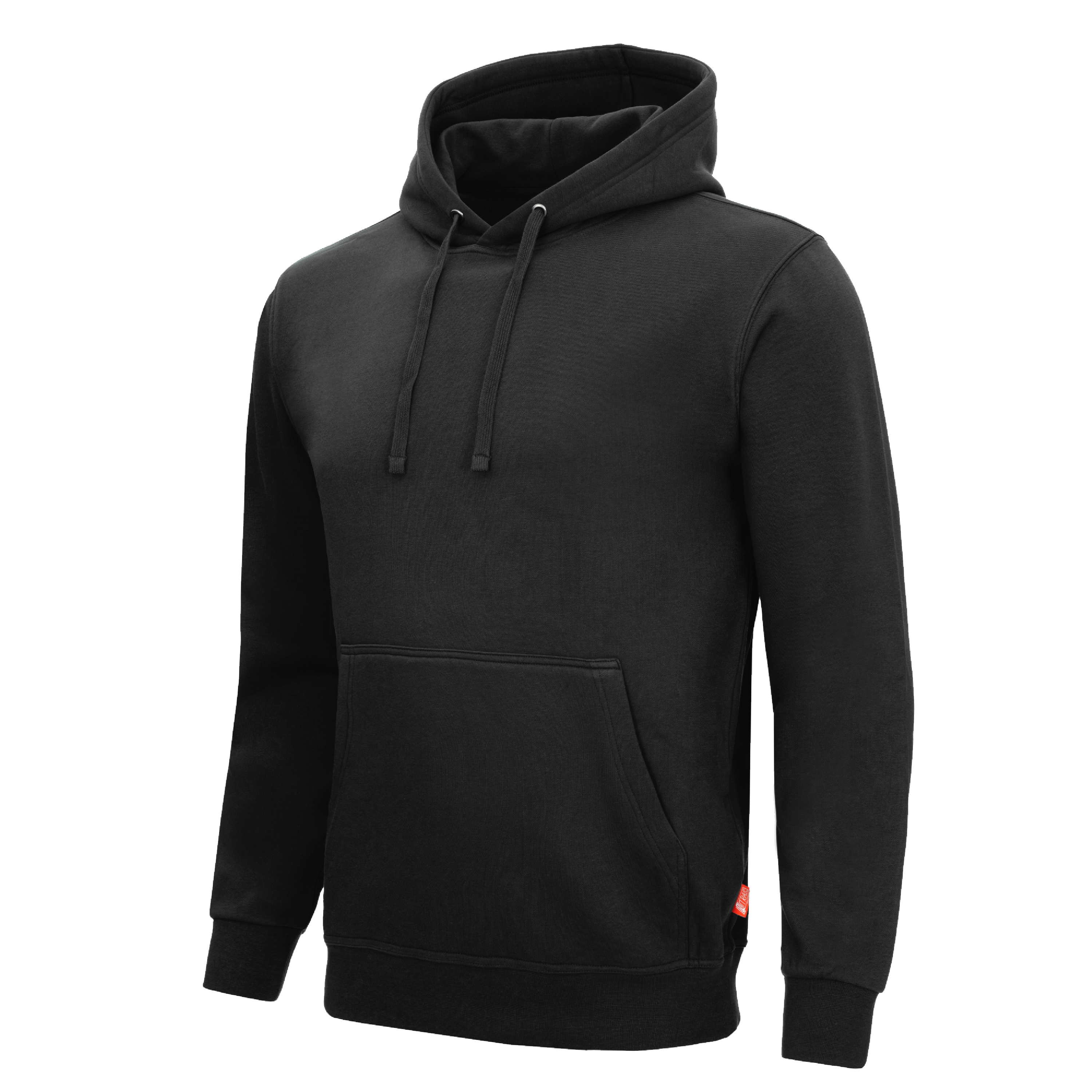 NITRAS MOTION TEX LIGHT, Kapuzenpullover, schwarz (Farbcode: 1000), 70% Baumwolle / 30% Polyester, 300g/qm, STANDARD 100 by OEKO-TEX®