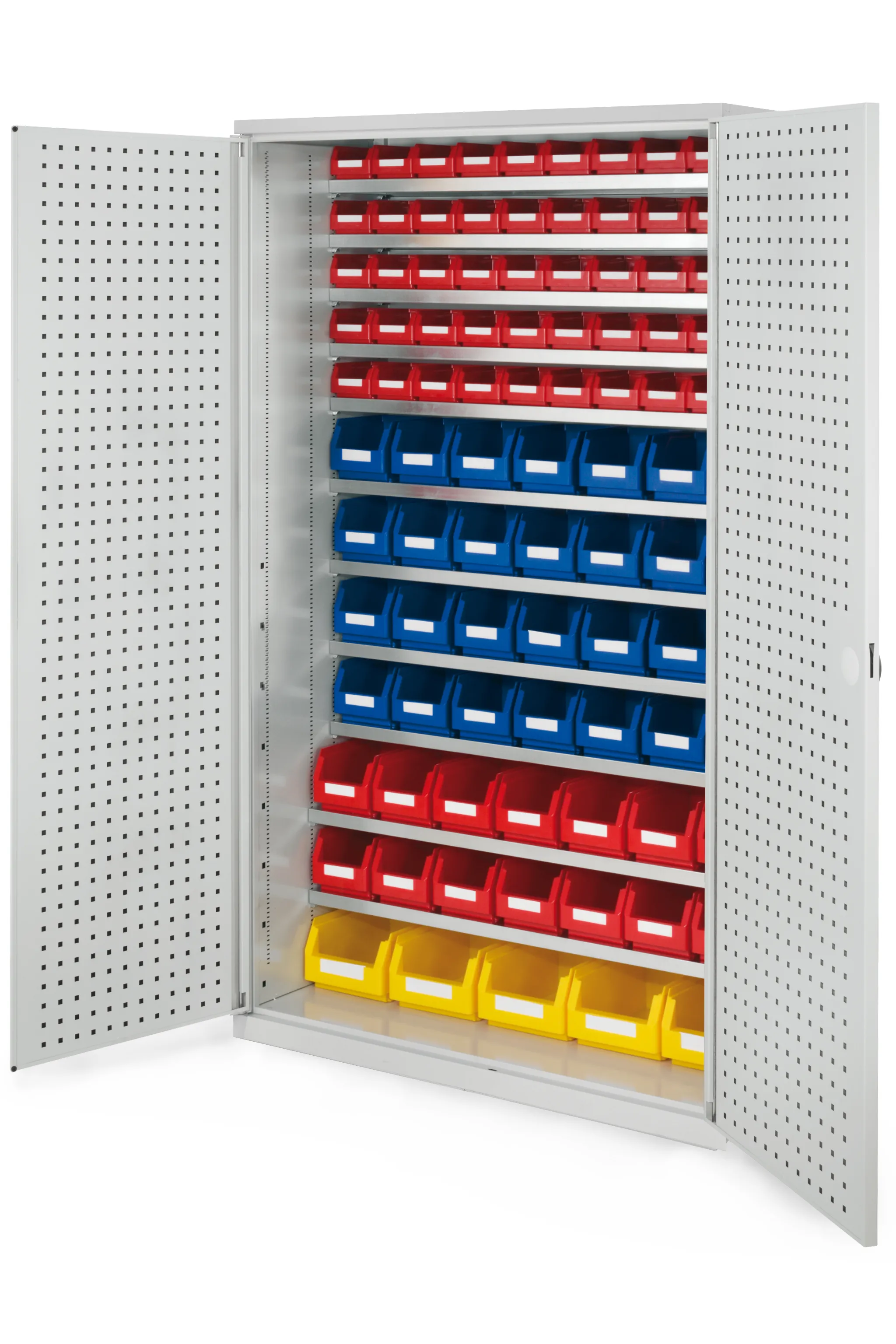 Großraumschrank Modell 12 von Kappes Systeme in lichtgrau, mit robustem Stahlblech, flexiblen Modulen und sicherem Zylinderschloss, bietet viel Stauraum.