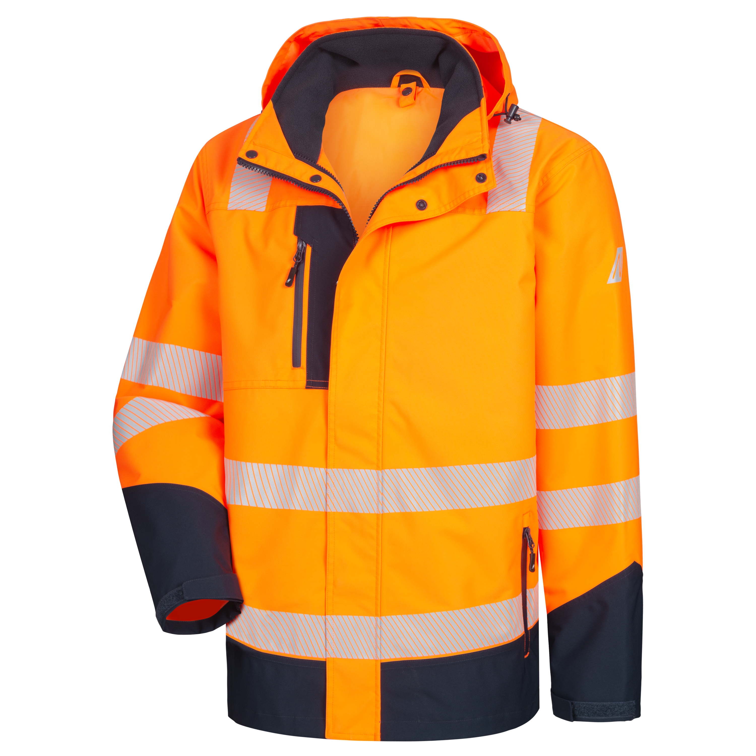 NITRAS MOTION TEX VIZ PLUS, Multifunktions-Warnschutzjacke, neonorange / marineblau (Farbcode: 4121), EN ISO 20471, EN 343