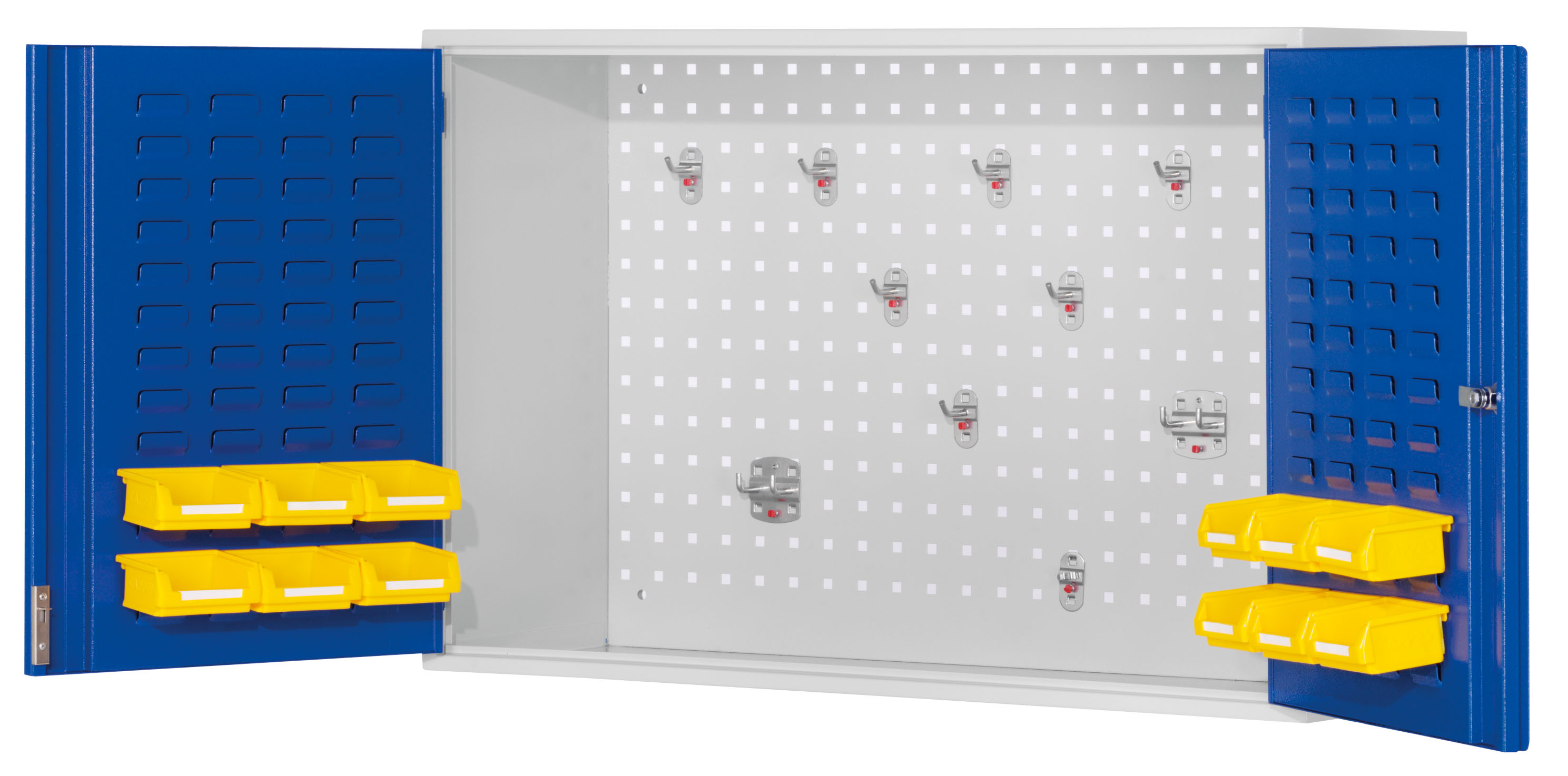 ®RasterPlan Hängeschrank Modell 20 H620 x B920 x T335 mm RAL 7035/5010. ®RasterPlan Hängeschrank Modell 20 H620 x B920 x T335 mm RAL 7035/5010.